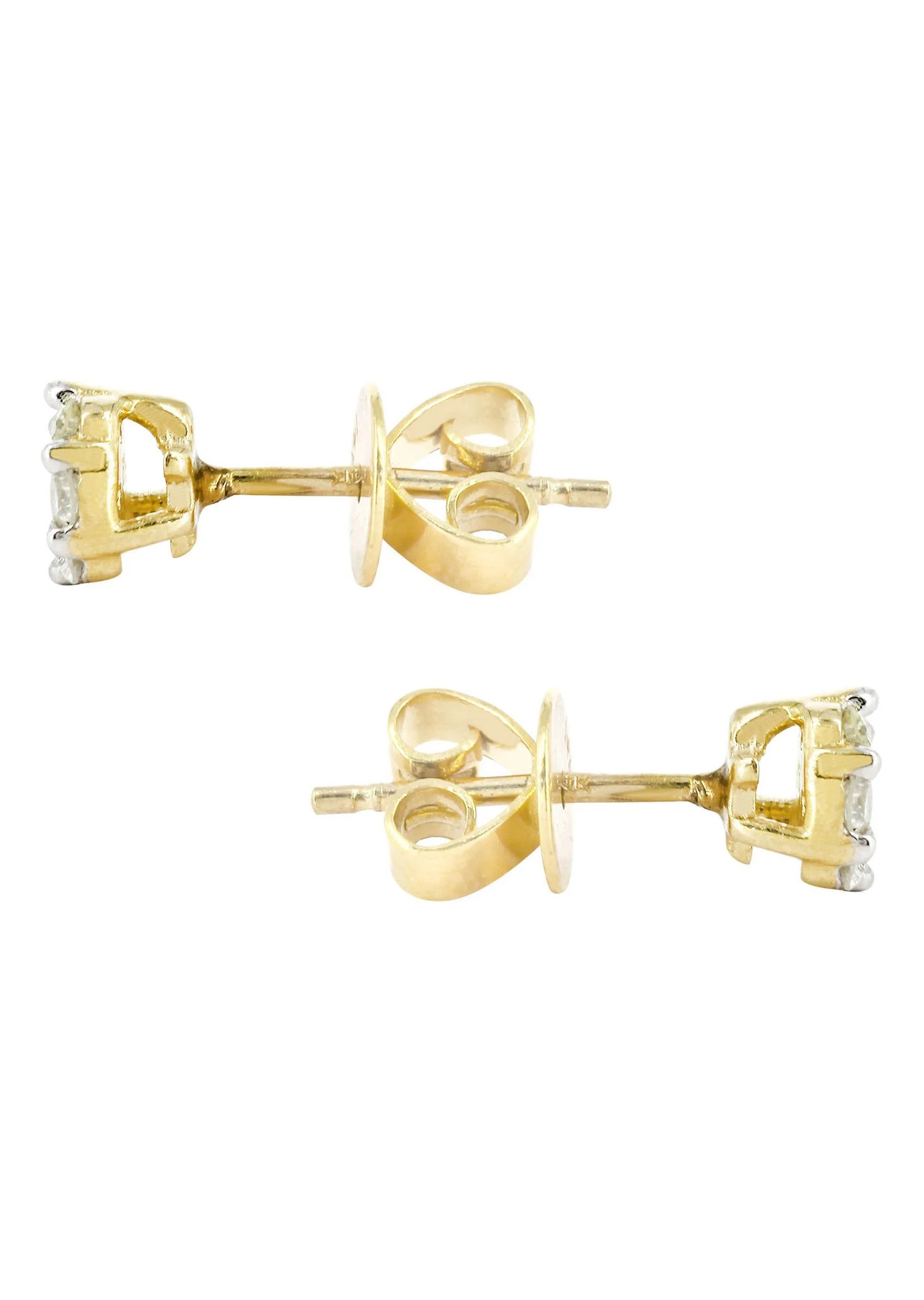 Stud Diamond Earrings For Men Illusion Set | 14K Yellow Gold | 0.43 Carats - Image 2