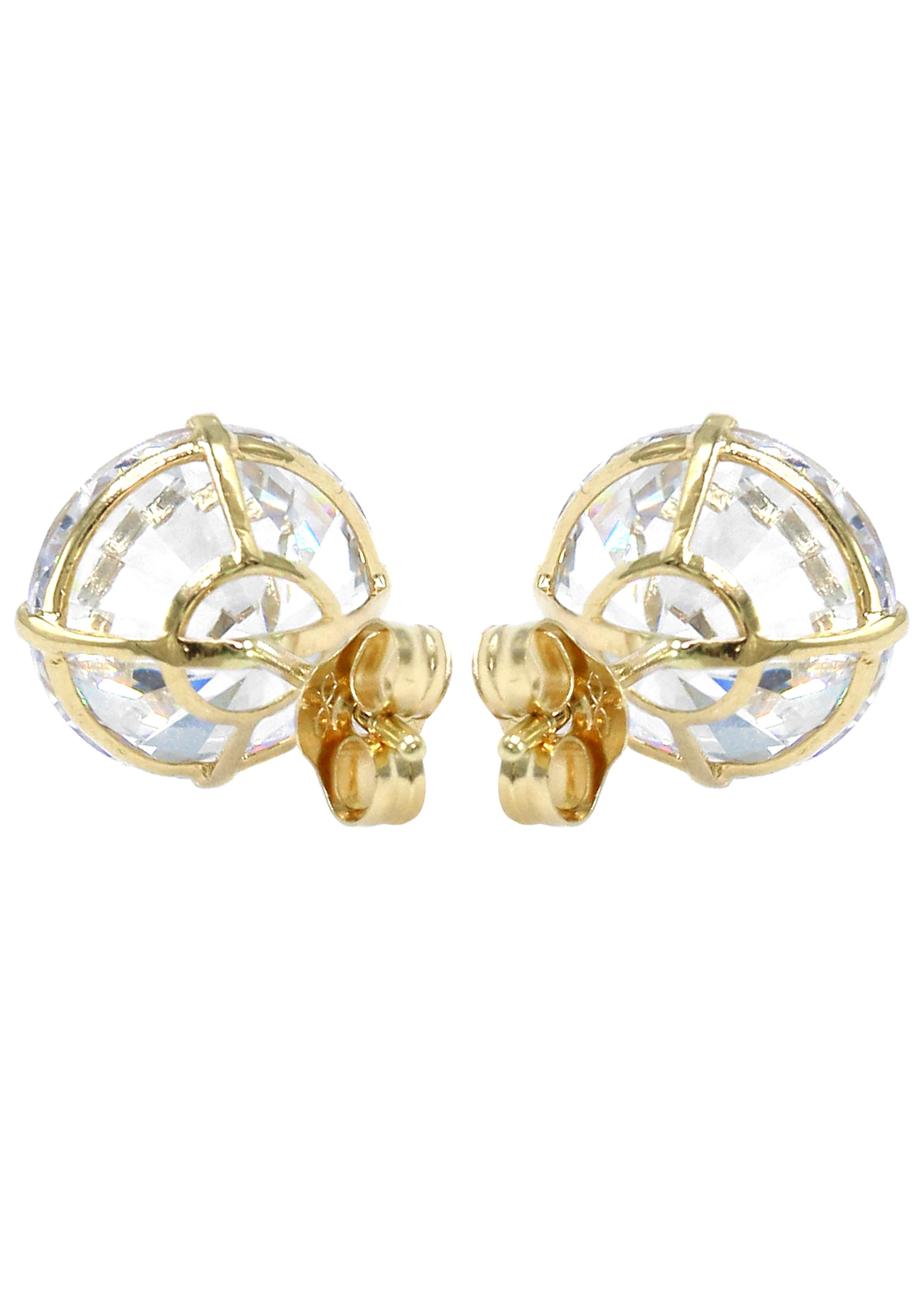 Lab Grown Diamond Stud Earrings - 14K Yellow Gold - Image 3