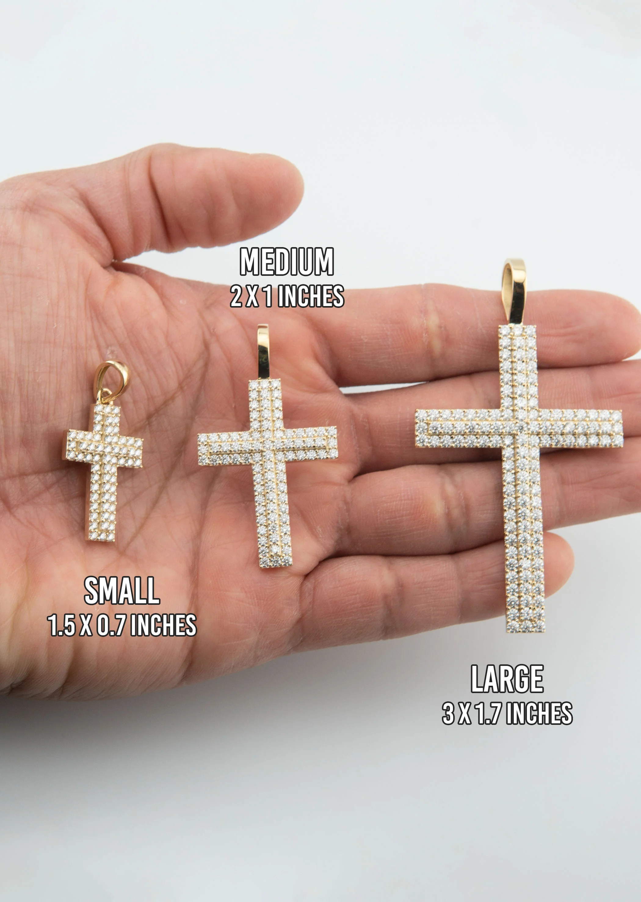 Men's VVS Lab Diamond Customizable Yellow Gold Cross Necklace Pendant - Image 5