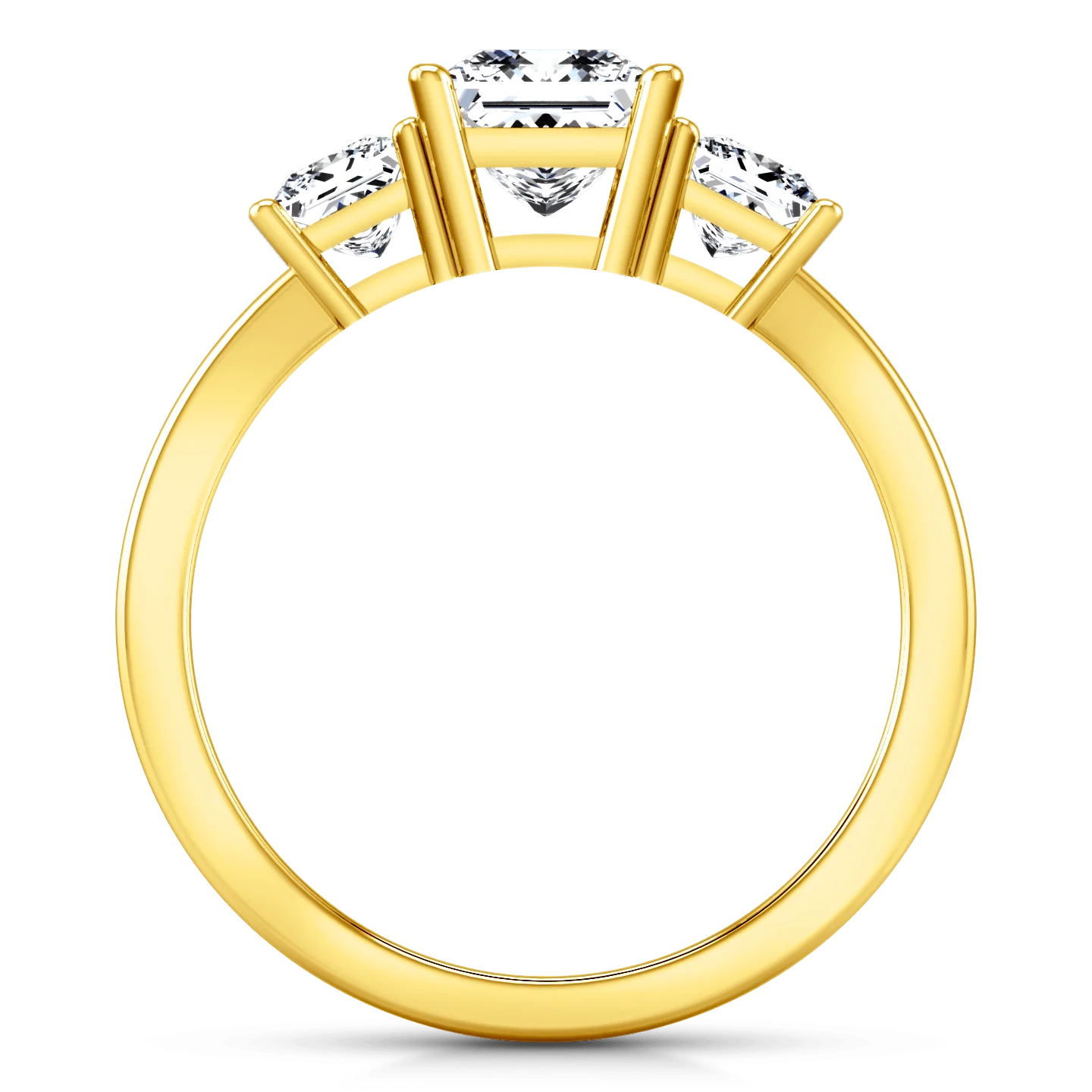 Three Stone Diamond Engagement Ring Alana 14K Yellow Gold - Image 3