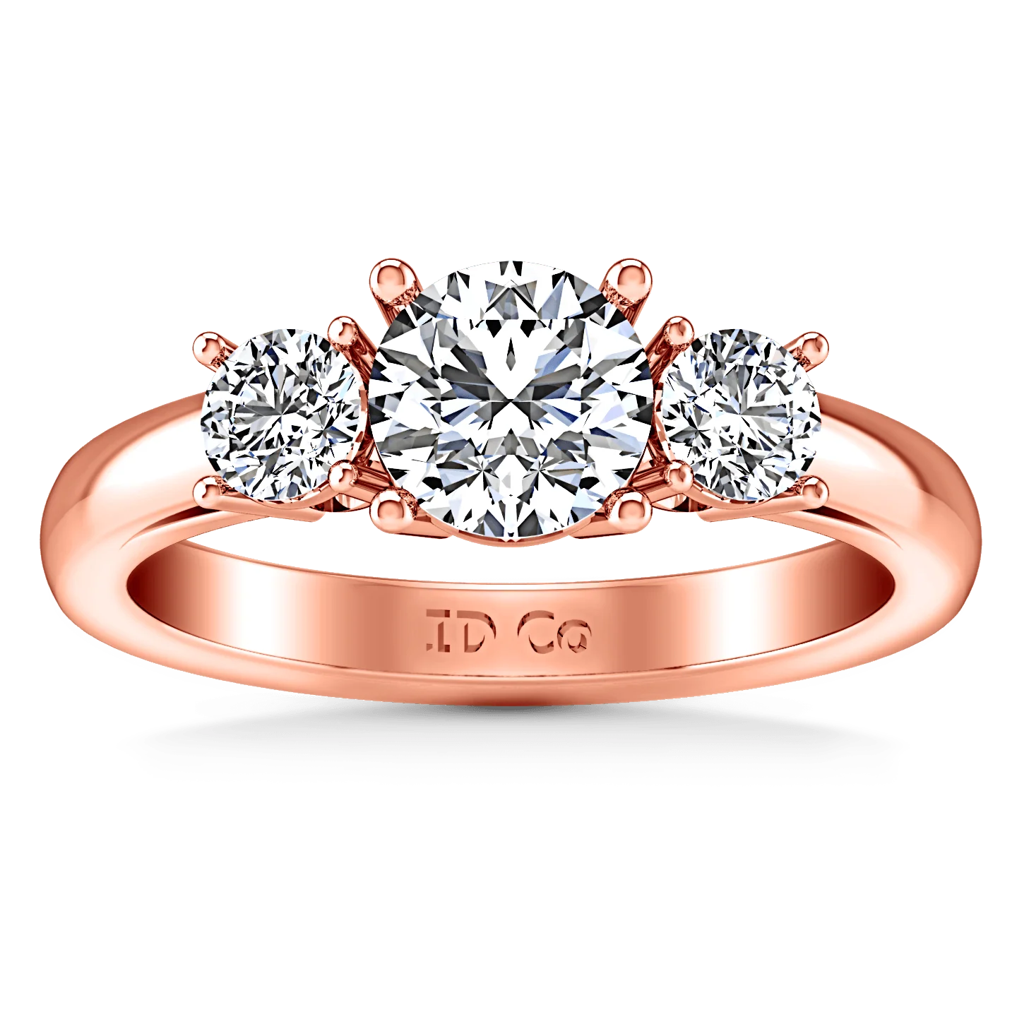 Three Stone Diamond EngagementRing Alexandra 14K Rose Gold