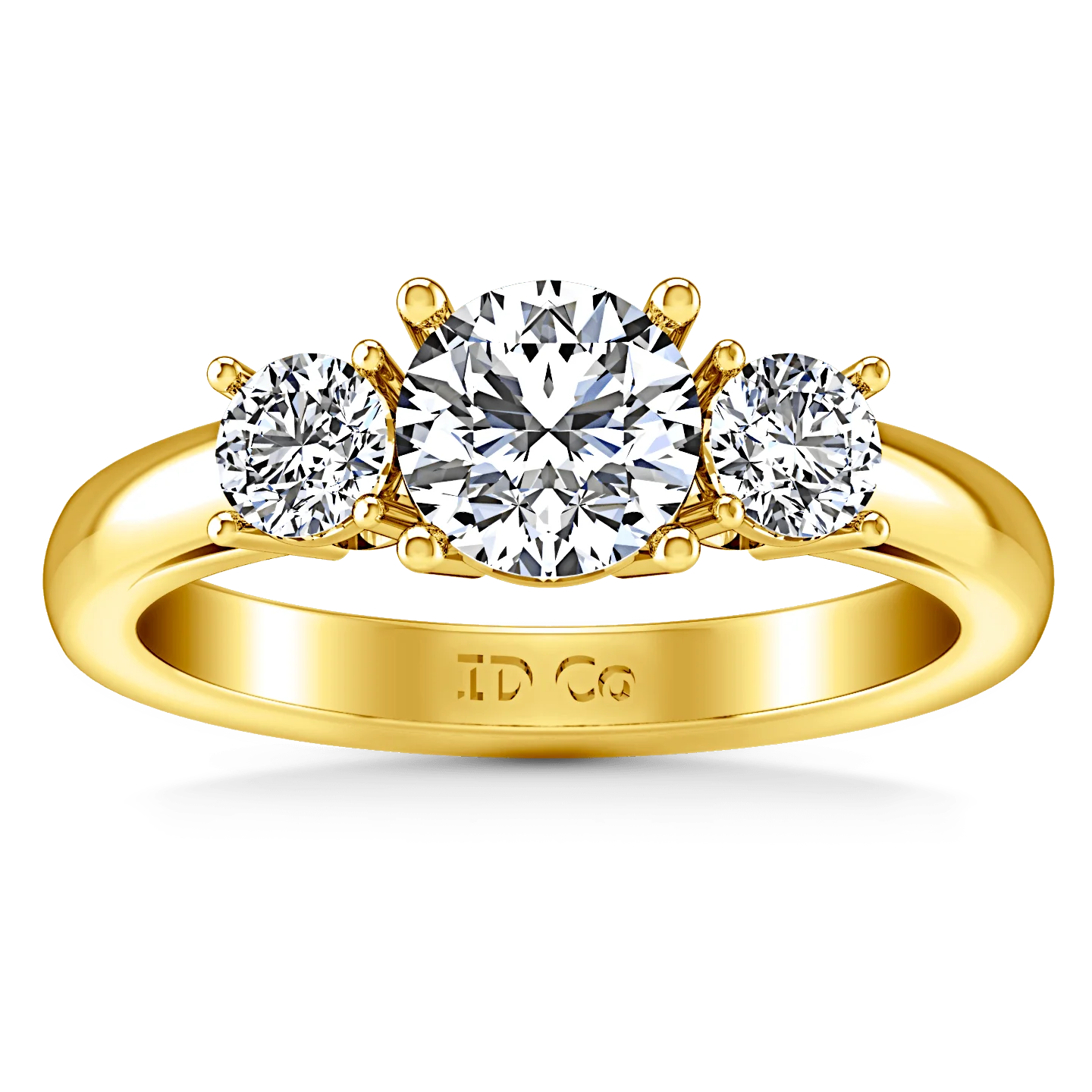 Three Stone Diamond Engagement Ring Alexandra 14K Yellow Gold