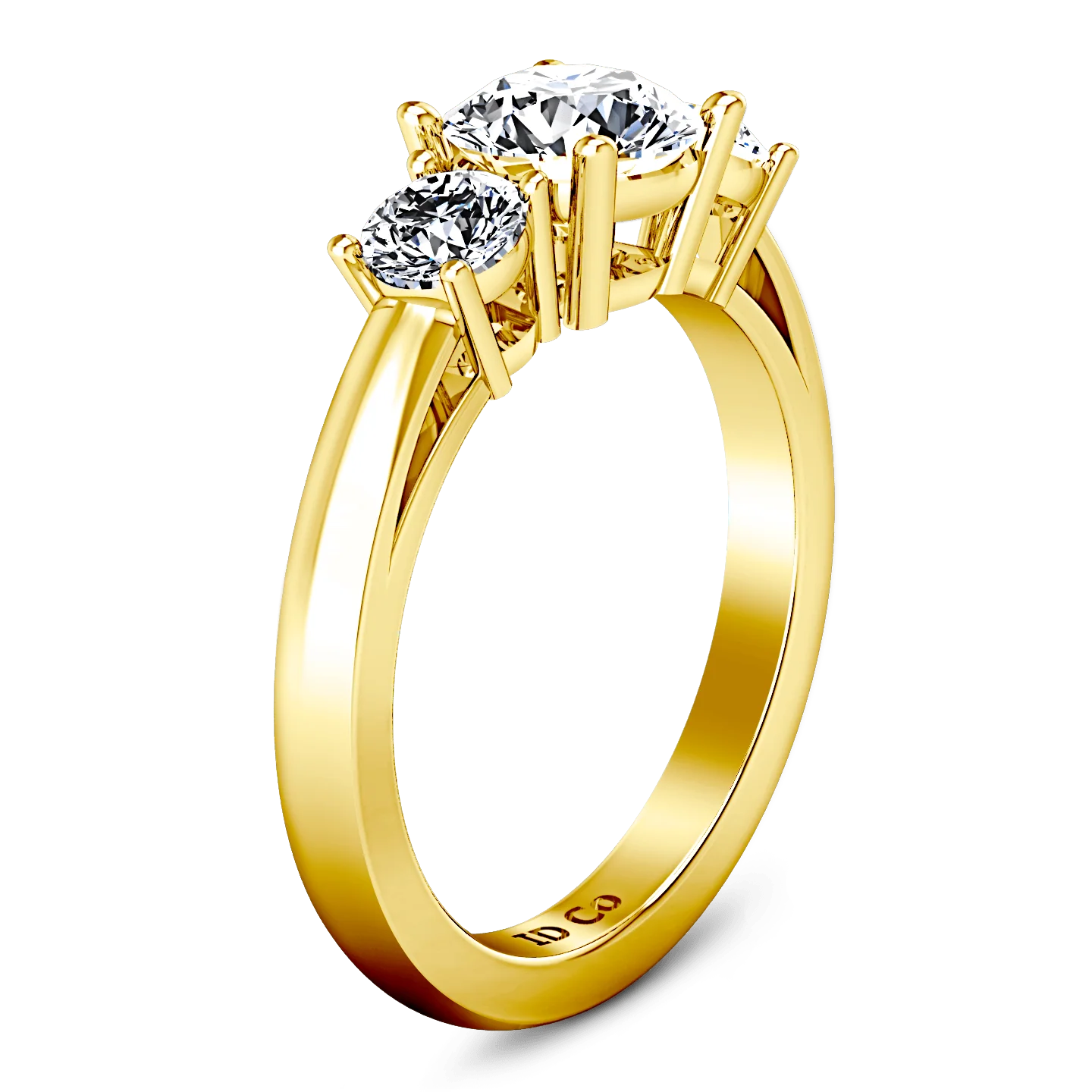 Three Stone Diamond Engagement Ring Alexandra 14K Yellow Gold - Image 2
