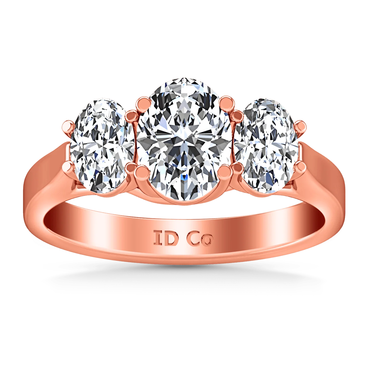 Three Stone Diamond EngagementRing Arabella 14K Rose Gold