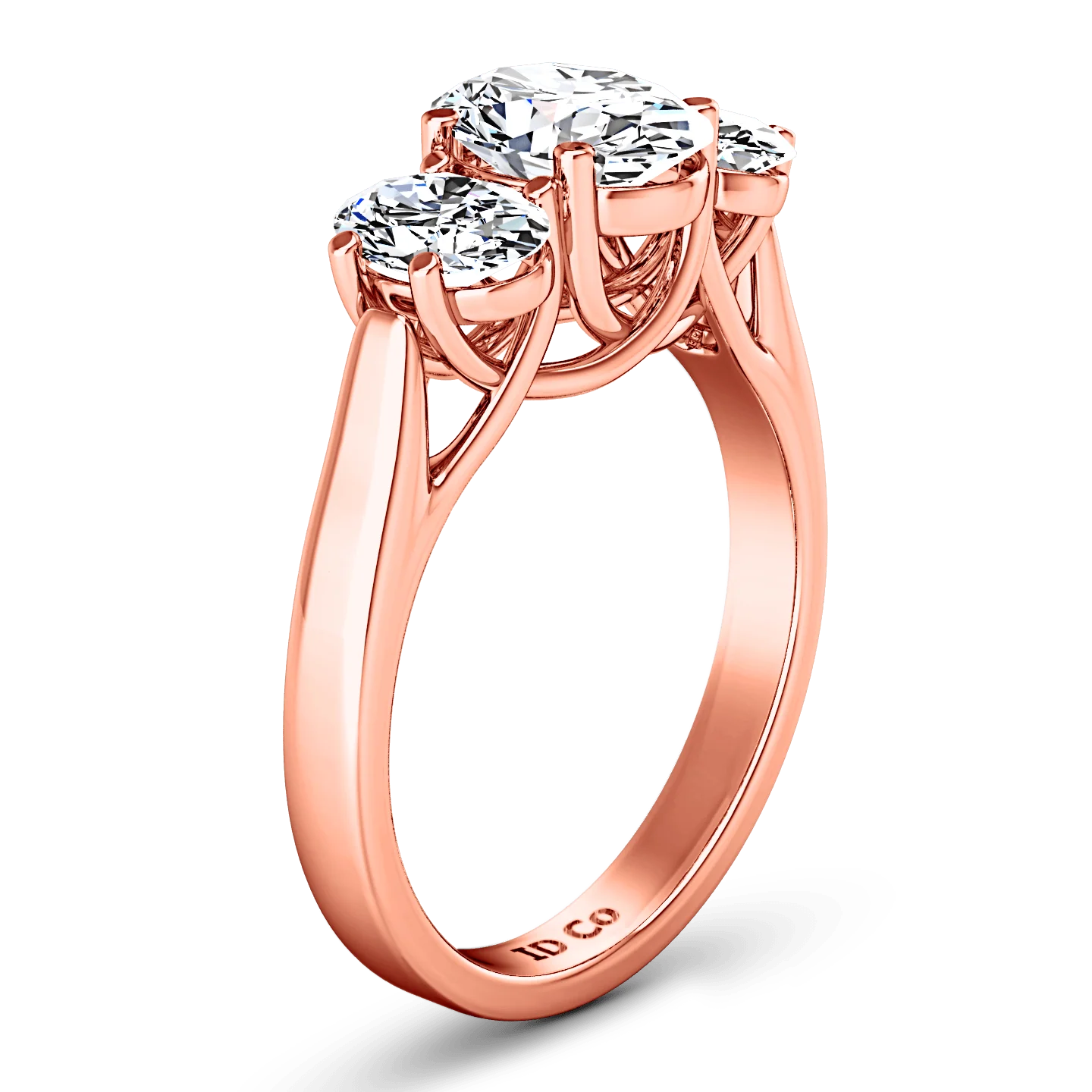 Three Stone Diamond EngagementRing Arabella 14K Rose Gold - Image 2