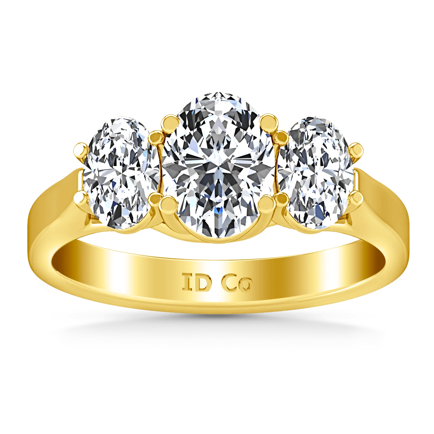 Three Stone Diamond Engagement Ring Arabella 14K Yellow Gold