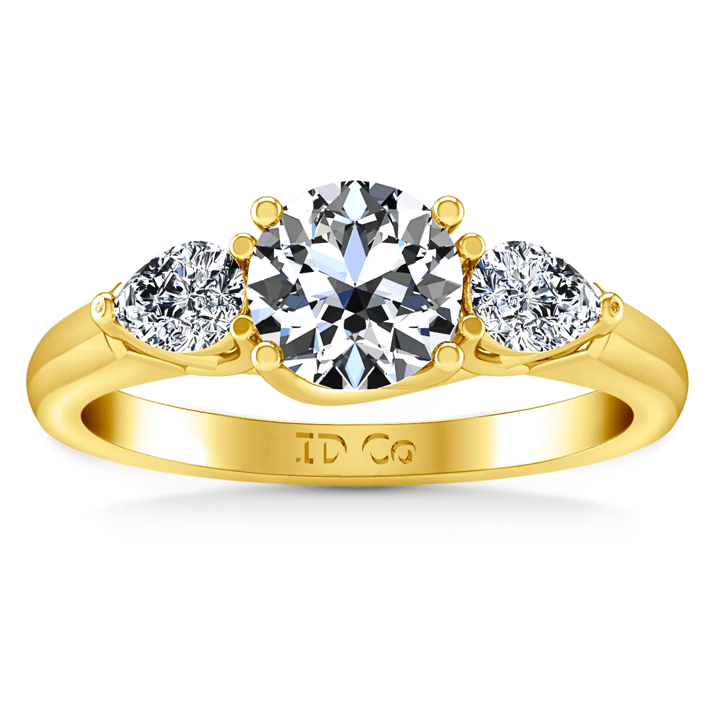 Three Stone Diamond Engagement Ring Chantal 14K Yellow Gold