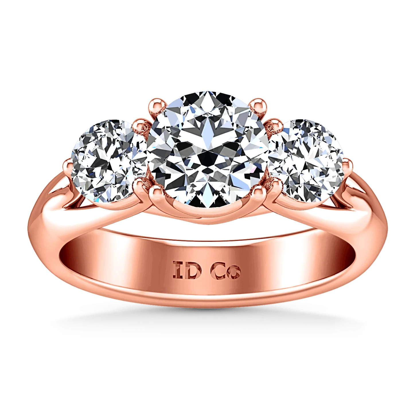 Three Stone Diamond EngagementRing Charlotte 14K Rose Gold