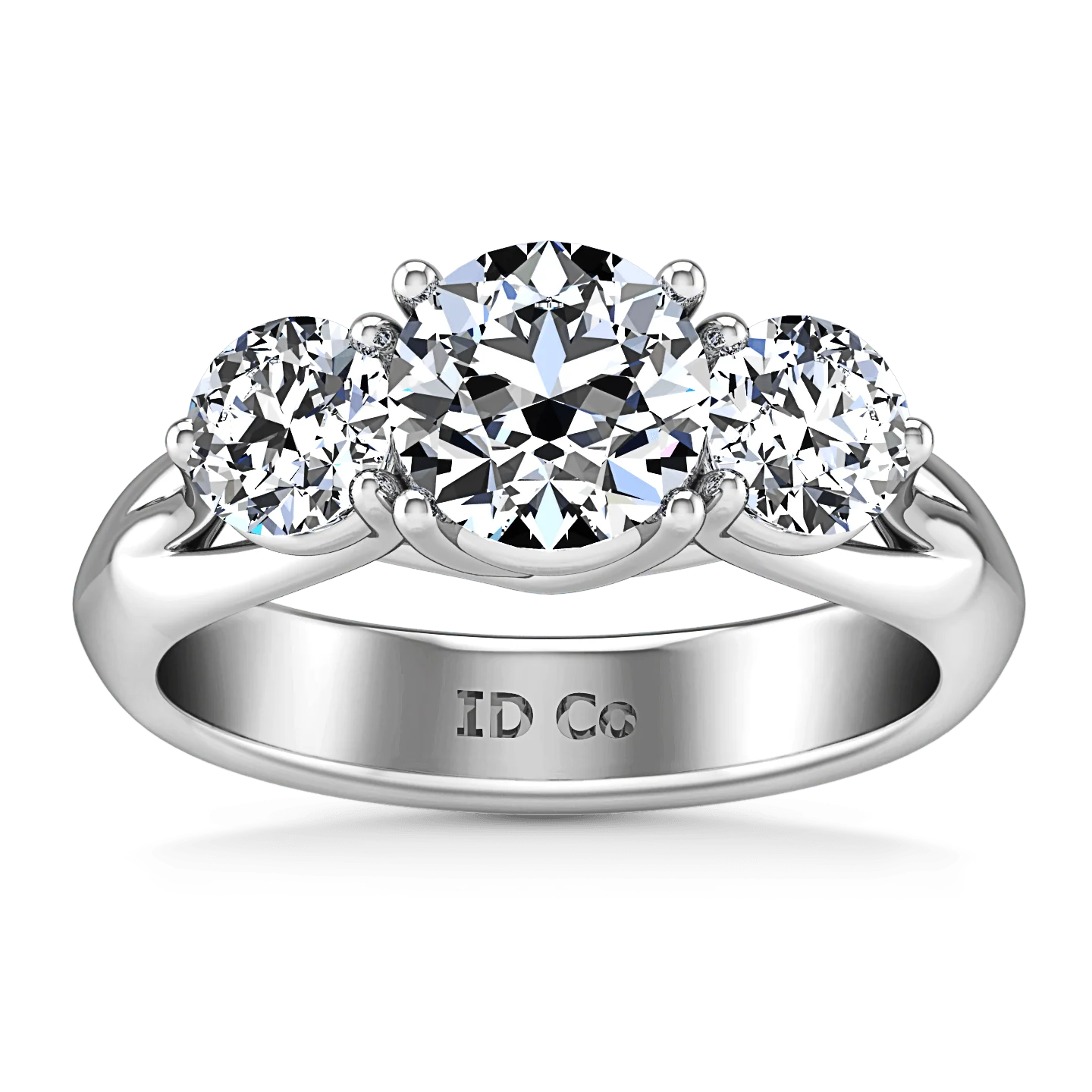 Three Stone Engagement Ring Charlotte 14K White Gold