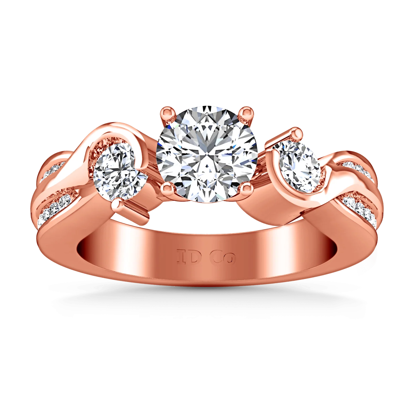Three Stone Diamond EngagementRing Cosette 14K Rose Gold