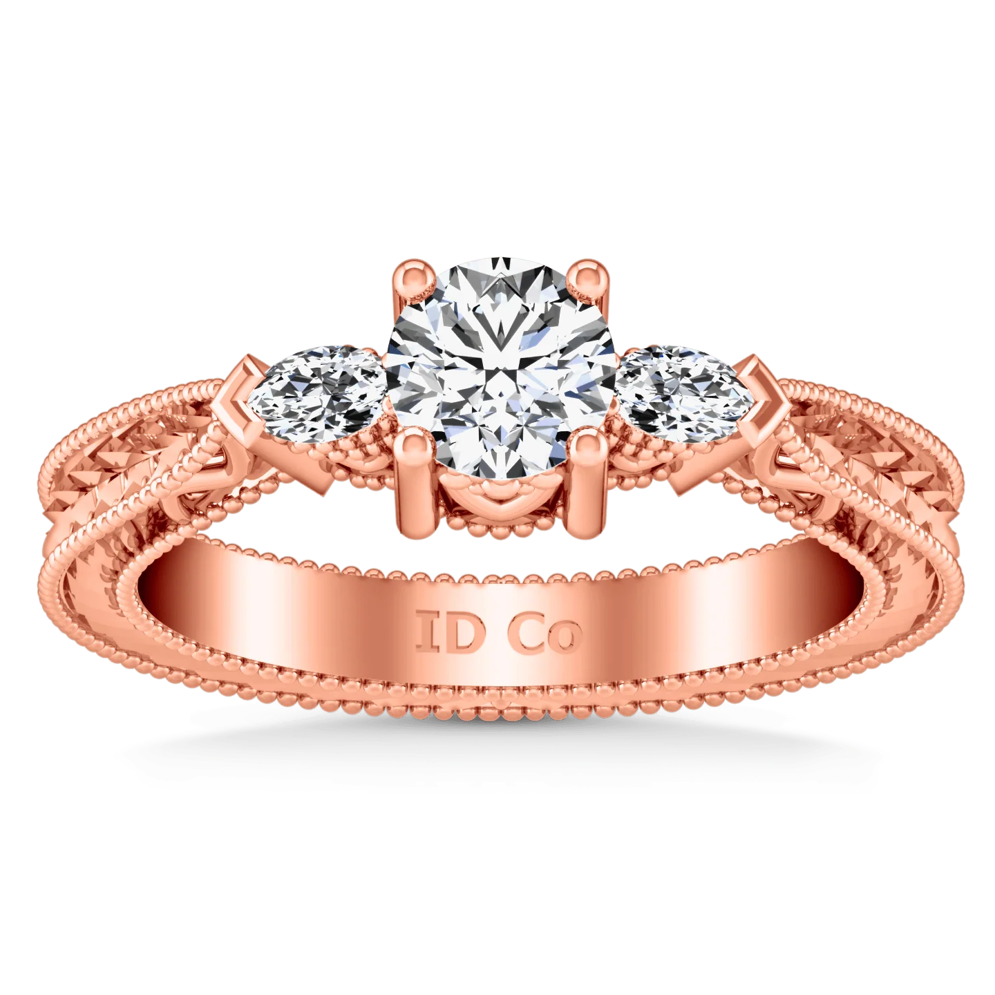 Three Stone Diamond EngagementRing Haven 14K Rose Gold