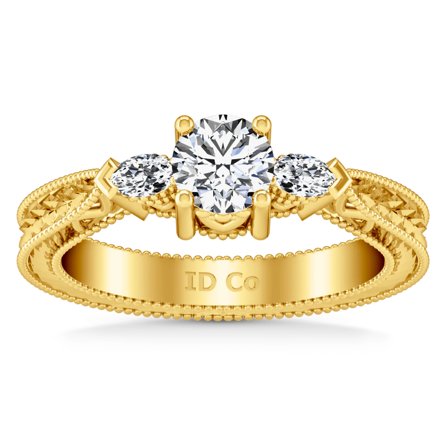 Three Stone Diamond Engagement Ring Haven 14K Yellow Gold