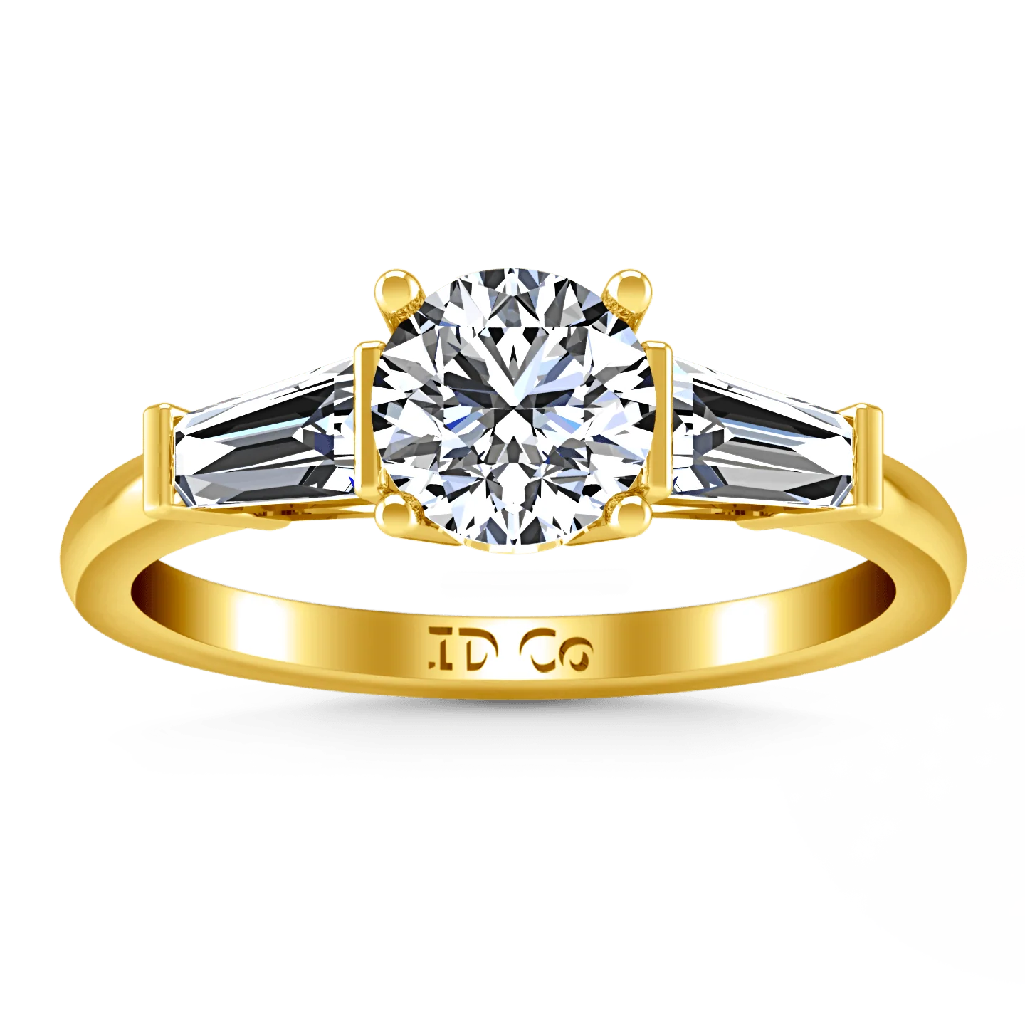 Three Stone Diamond Engagement Ring Jenna 14K Yellow Gold