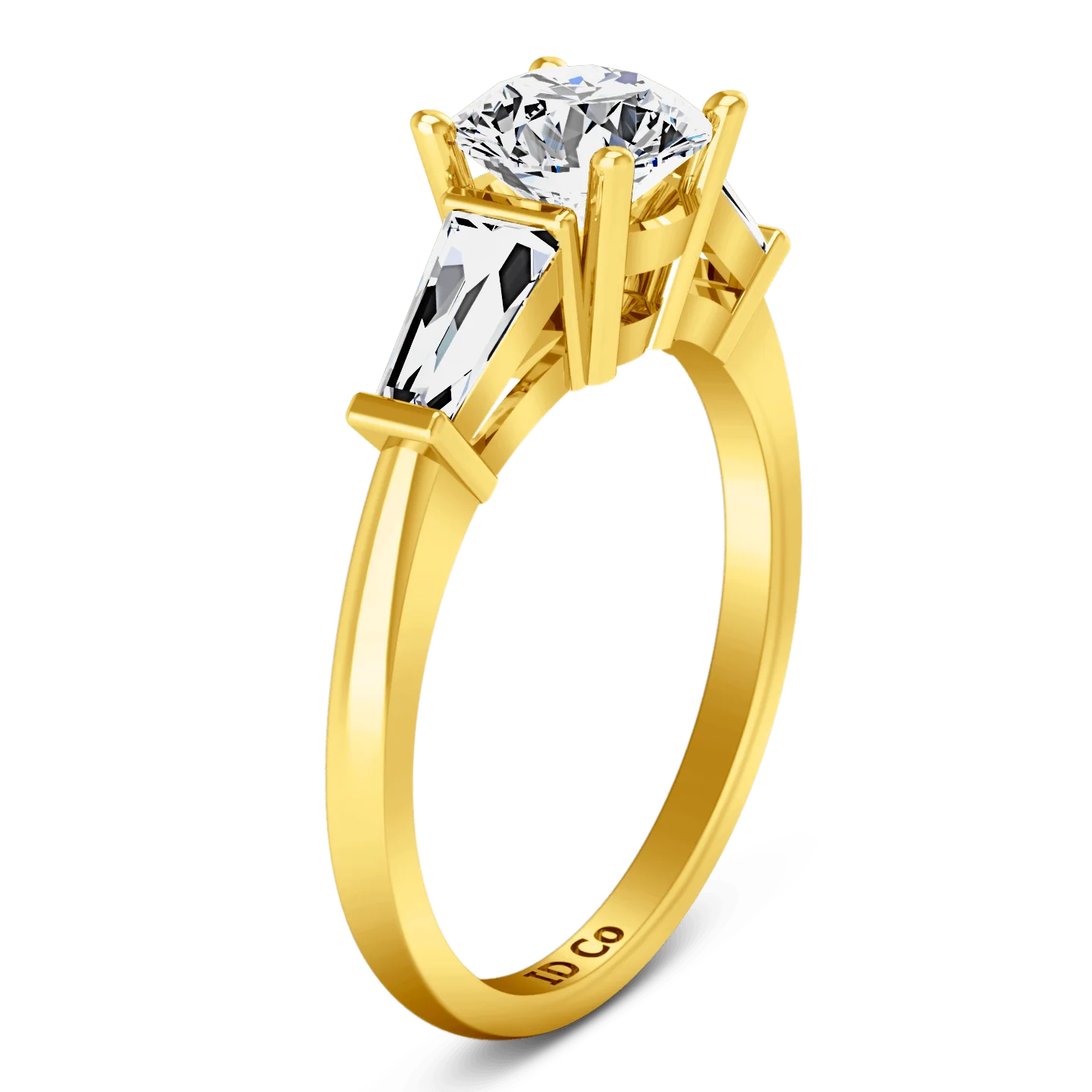 Three Stone Diamond Engagement Ring Jenna 14K Yellow Gold - Image 2