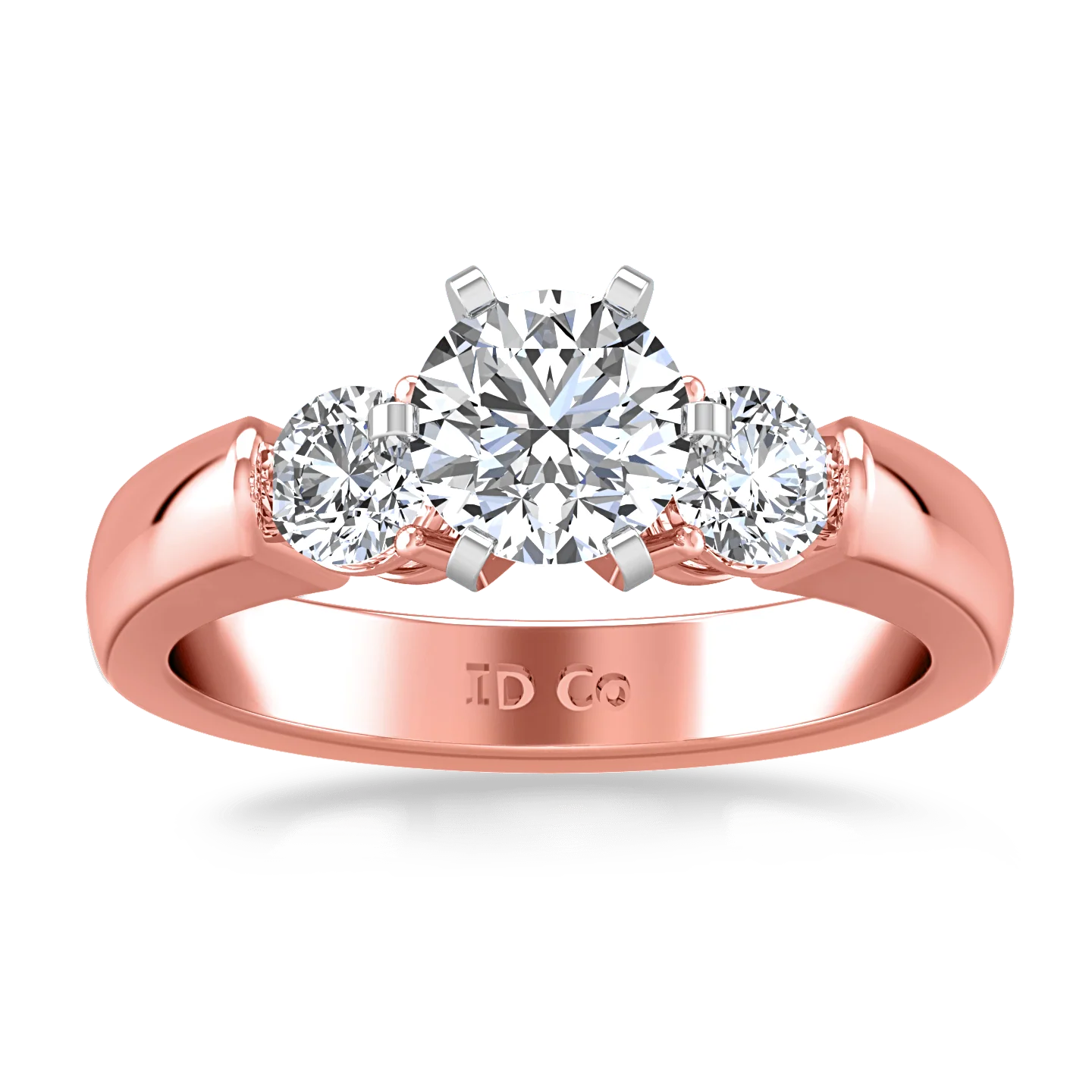 Three Stone Diamond EngagementRing Justine 14K Rose Gold