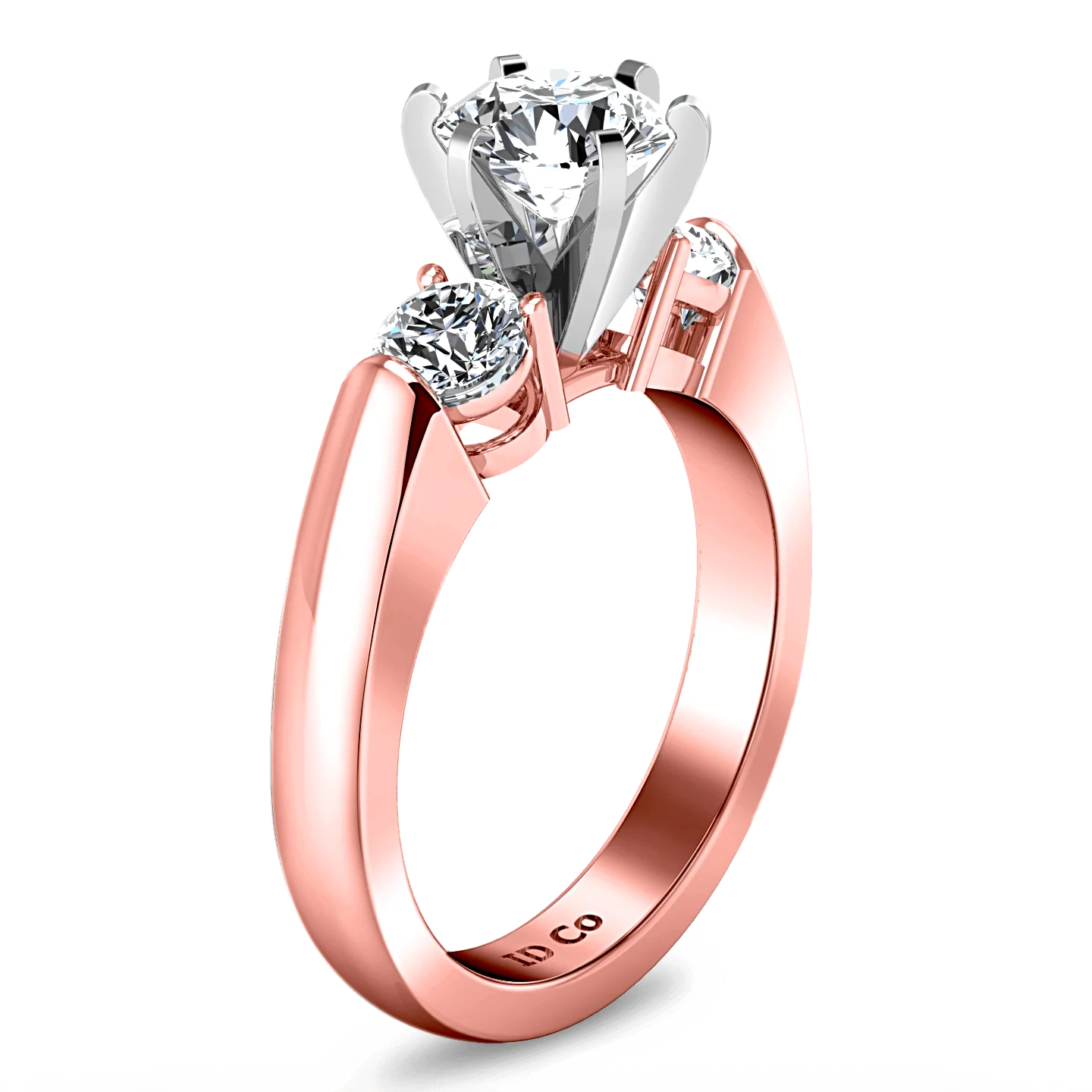 Three Stone Diamond EngagementRing Justine 14K Rose Gold - Image 2