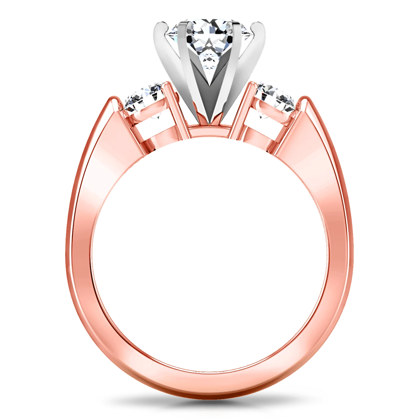 Three Stone Diamond EngagementRing Justine 14K Rose Gold - Image 3