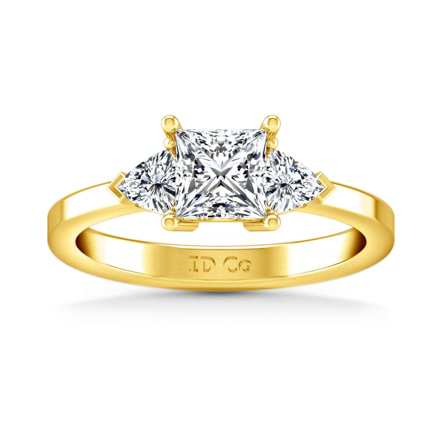 Three Stone Diamond Engagement Ring Simone 14K Yellow Gold