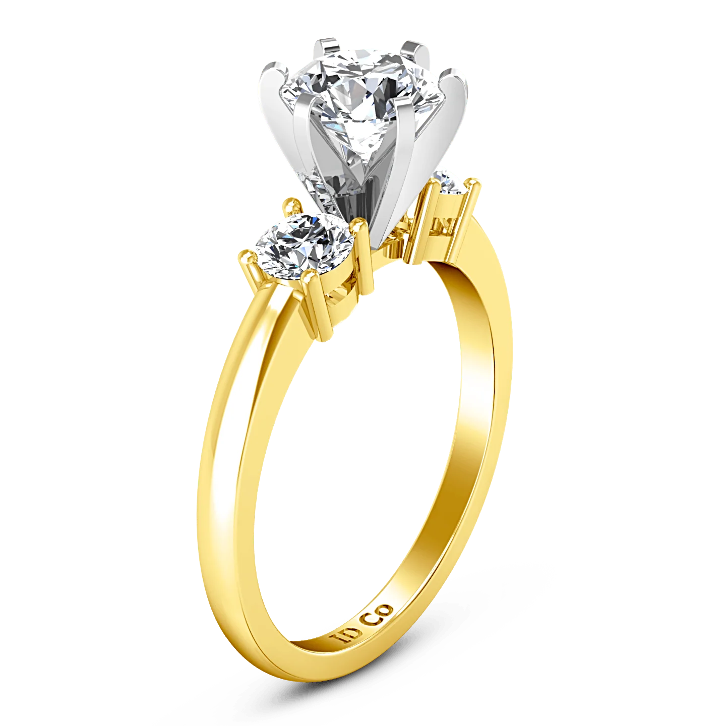 Three Stone Diamond Engagement Ring Talia 14K Yellow Gold - Image 2