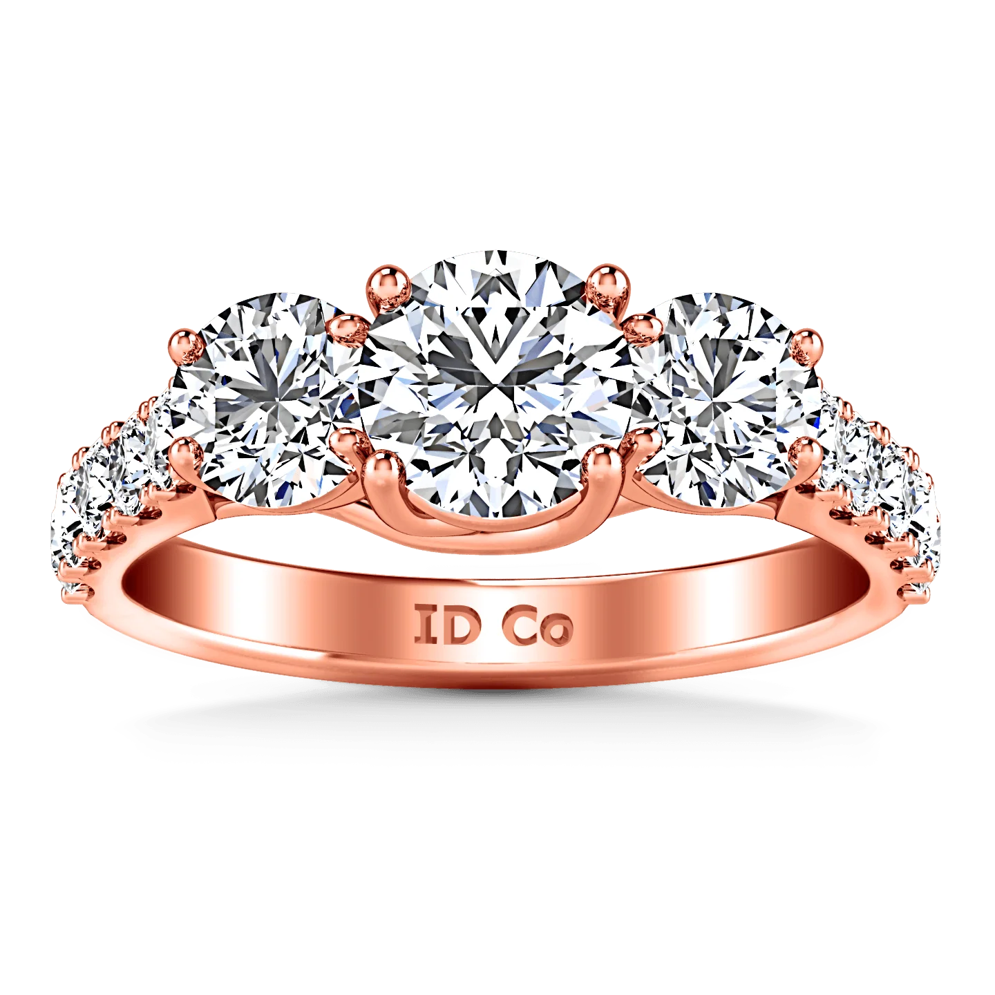 Three Stone Diamond EngagementRing Victoria 14K Rose Gold