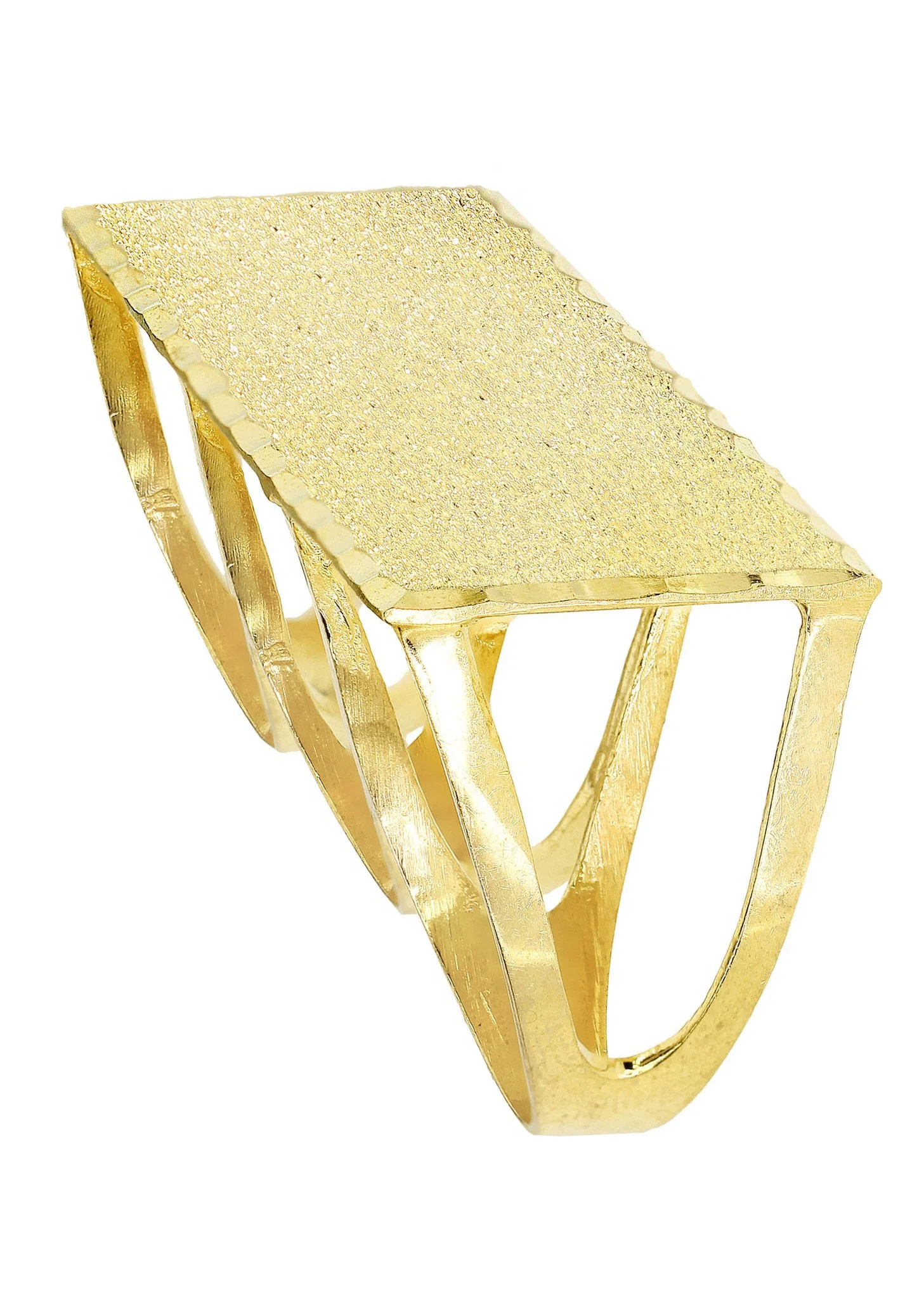 Three Finger 10K Gold Mens Ring | 10 Grams - Image 3