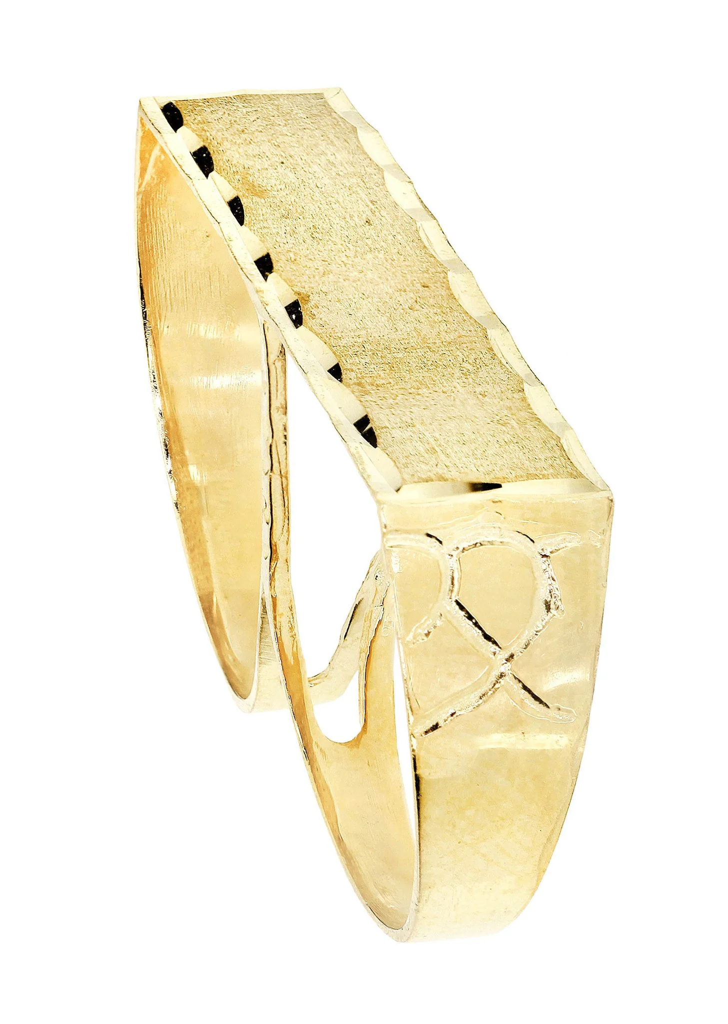 Two Finger 10K Gold Mens Ring | 7.4 Grams - Image 3