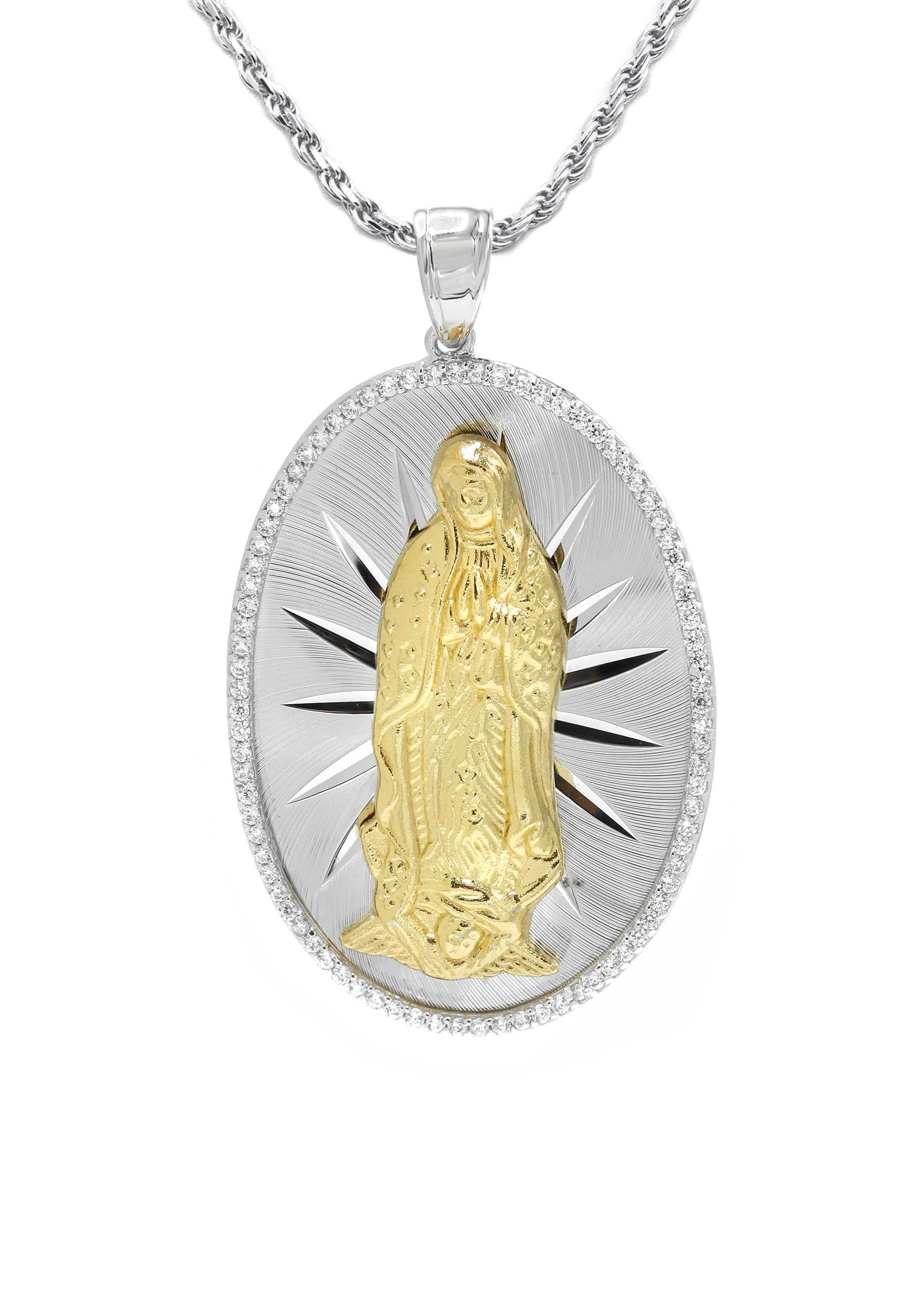 Silver Virgin Mary Necklace | 26 Grams - Image 2
