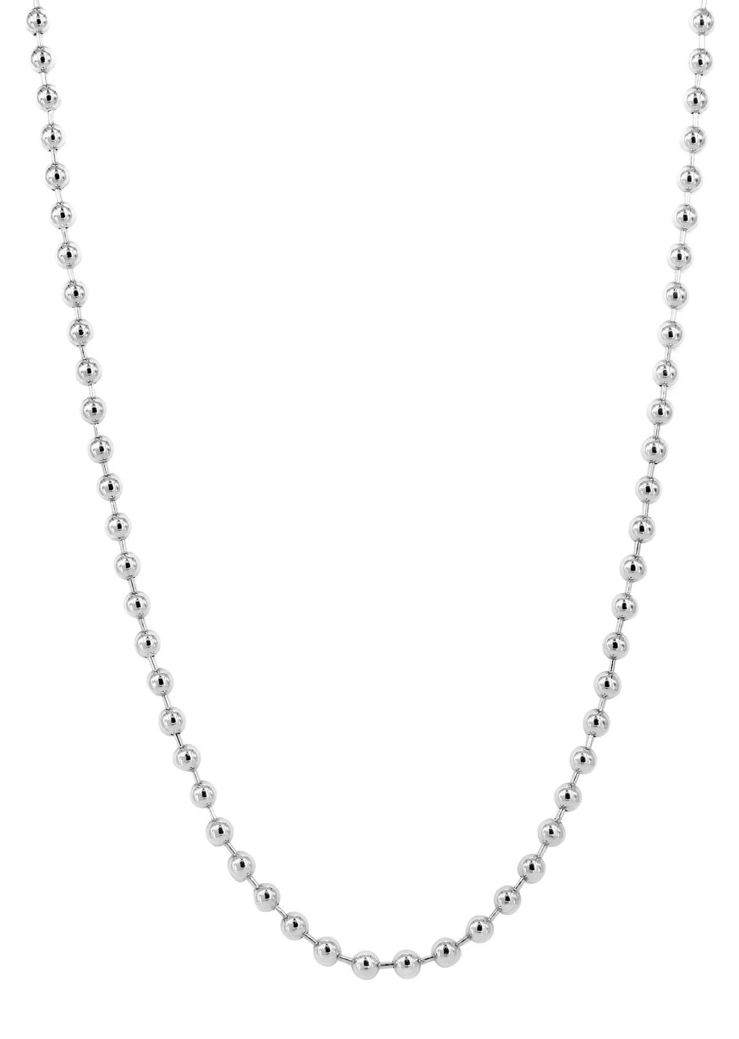 14K White Gold Chain - White Dog Tag Chain - Image 3