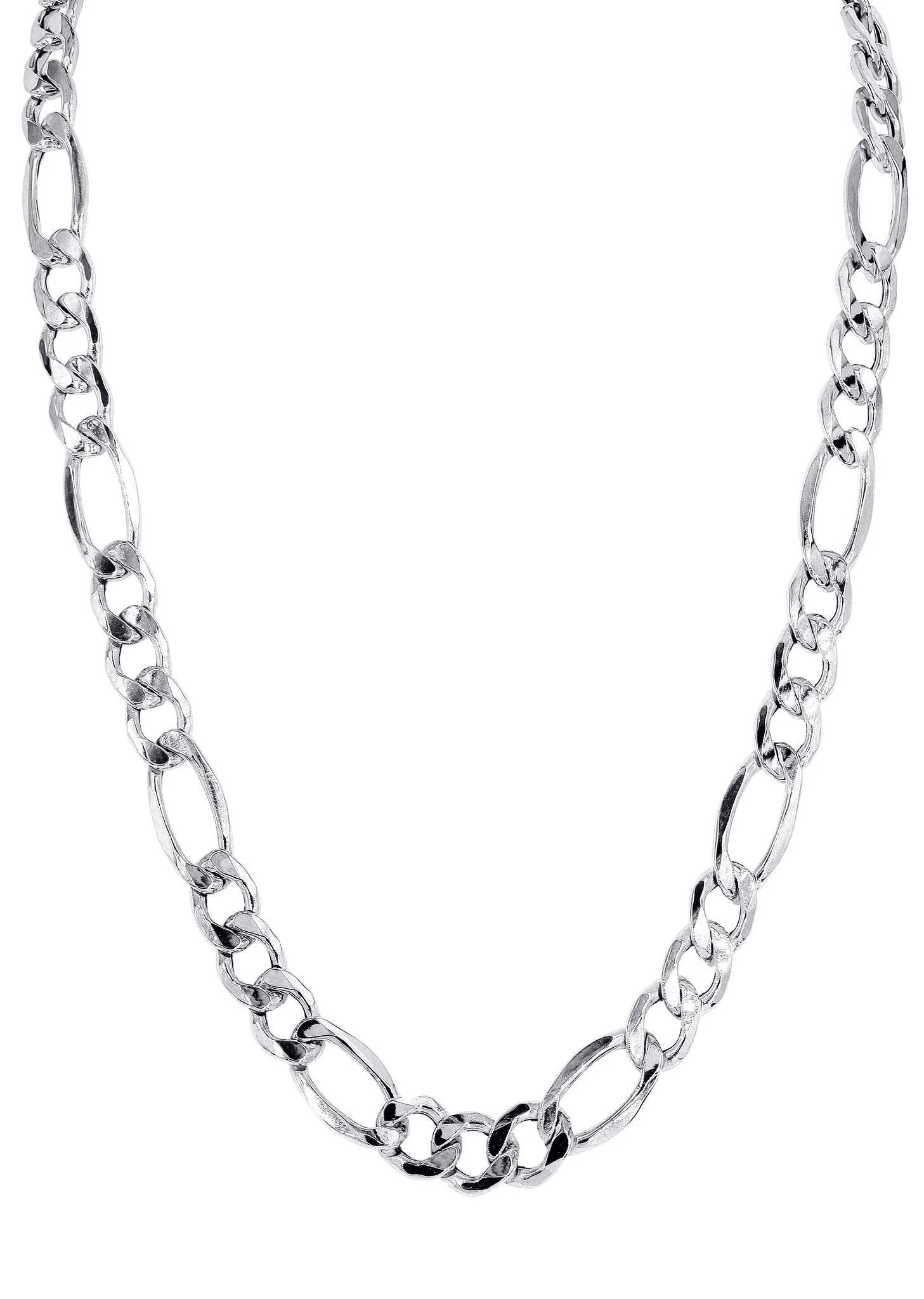White Gold Chain - Womens Semi Solid  Figaro Chain 10K/14K Gold - Image 3