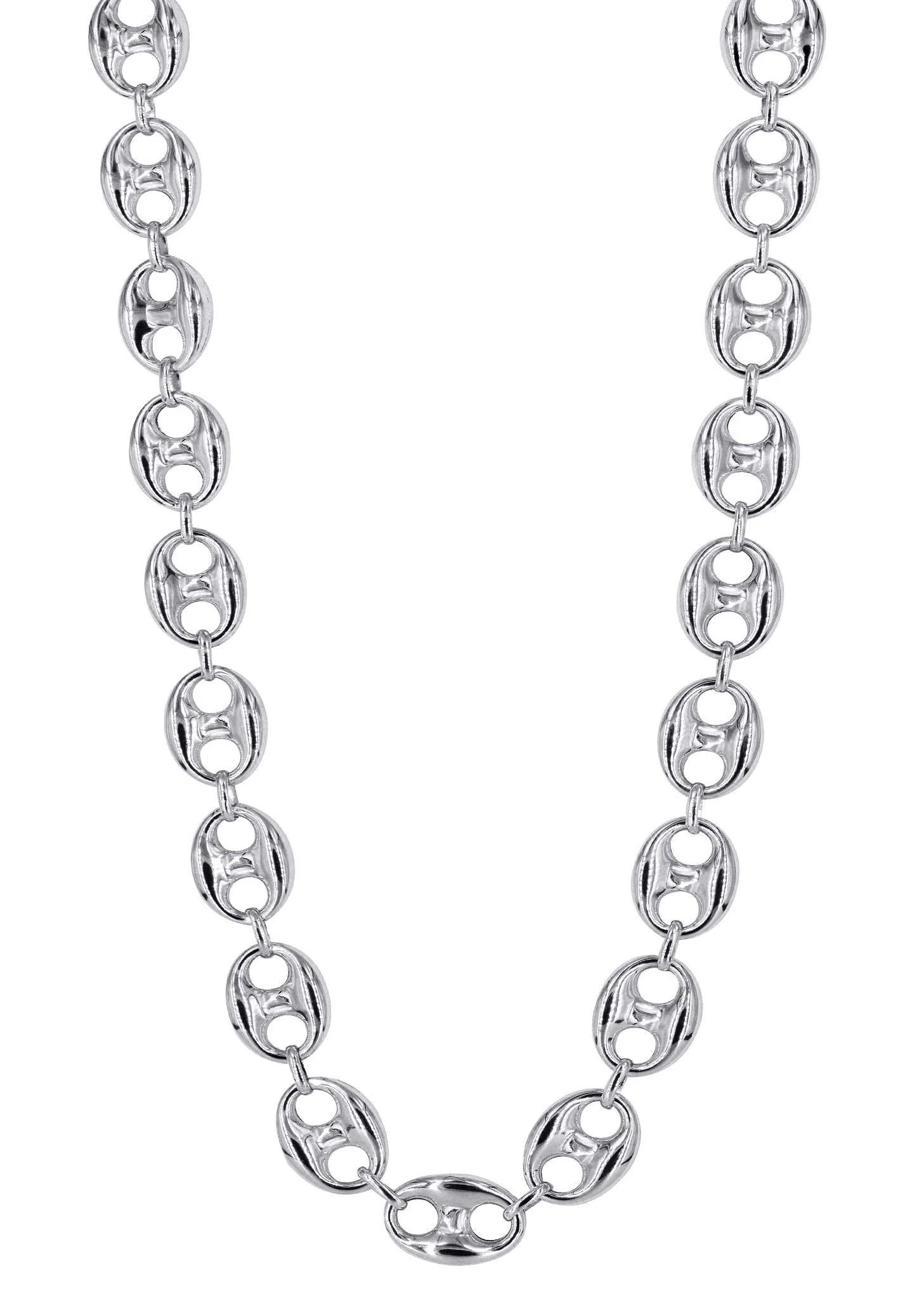 White Gold Chain - Womens Semi Solid Puff Chain 10K/14K Gold - Image 3