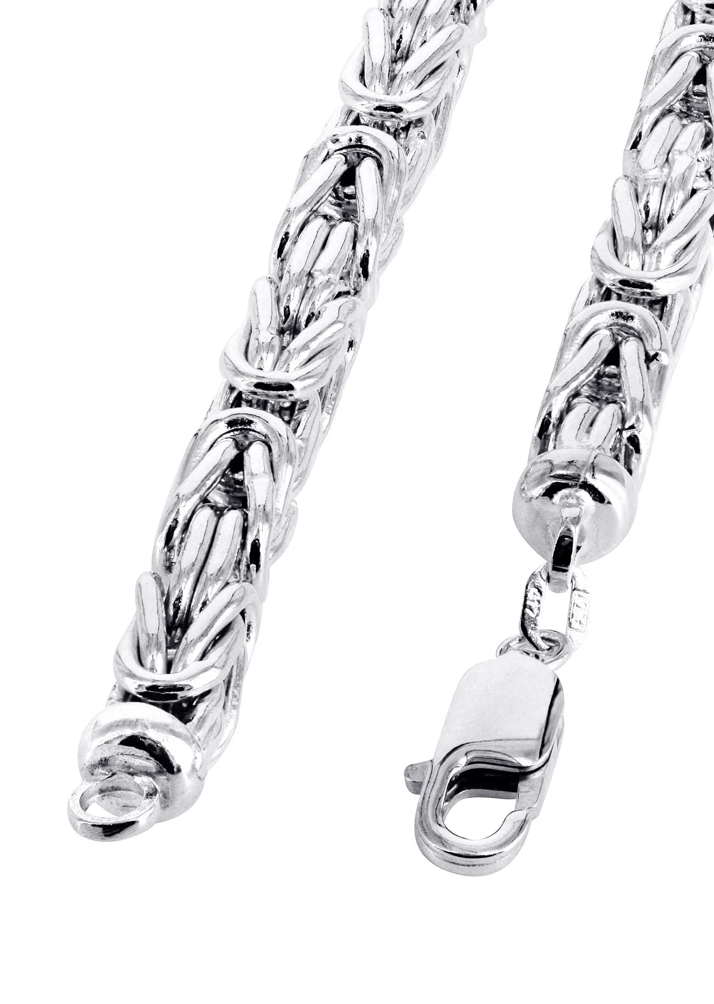 White Gold Chain - Womens Italian Byzantine Chain 10K/14K Gold - Image 2