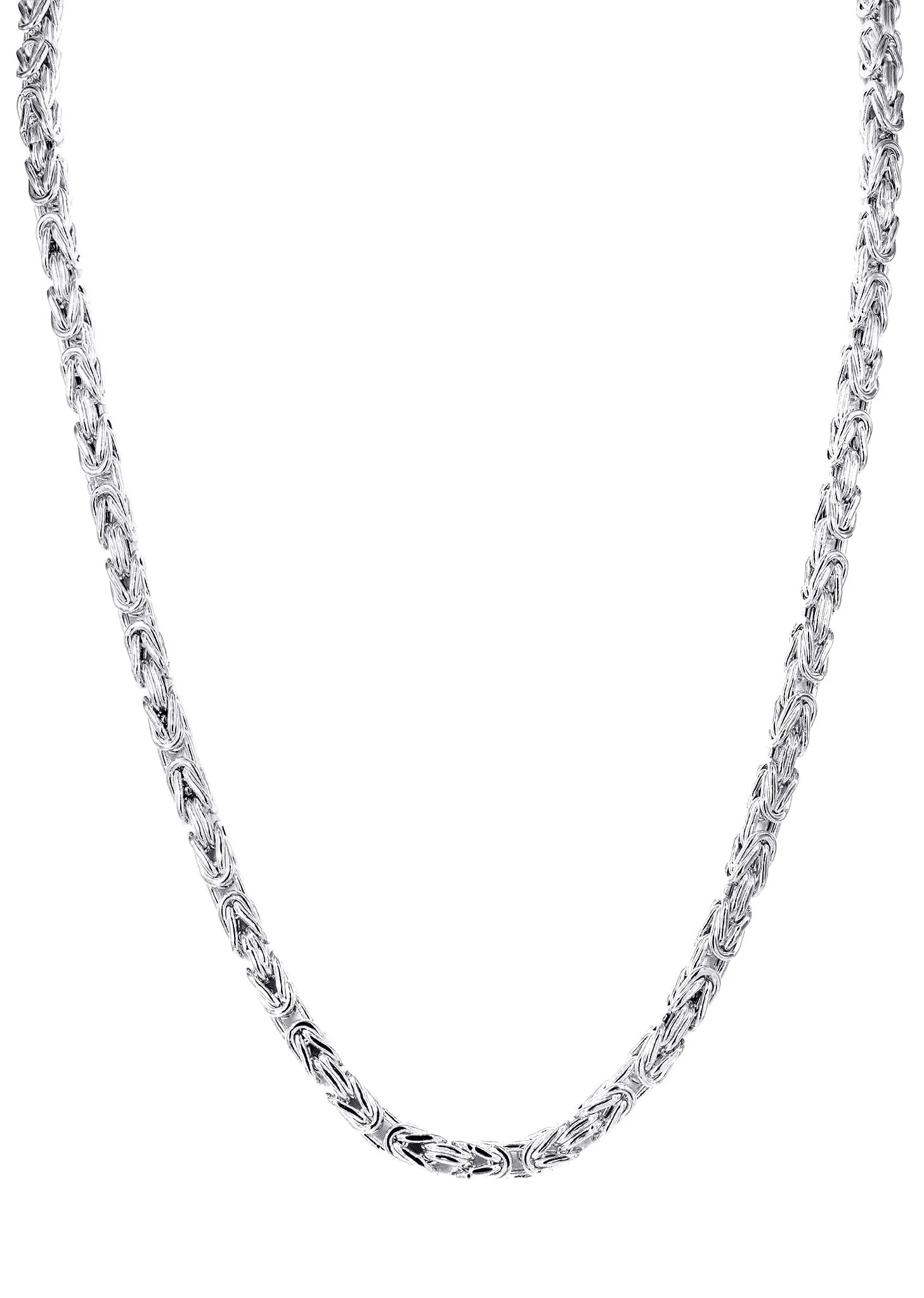 White Gold Chain - Womens Italian Byzantine Chain 10K/14K Gold - Image 3