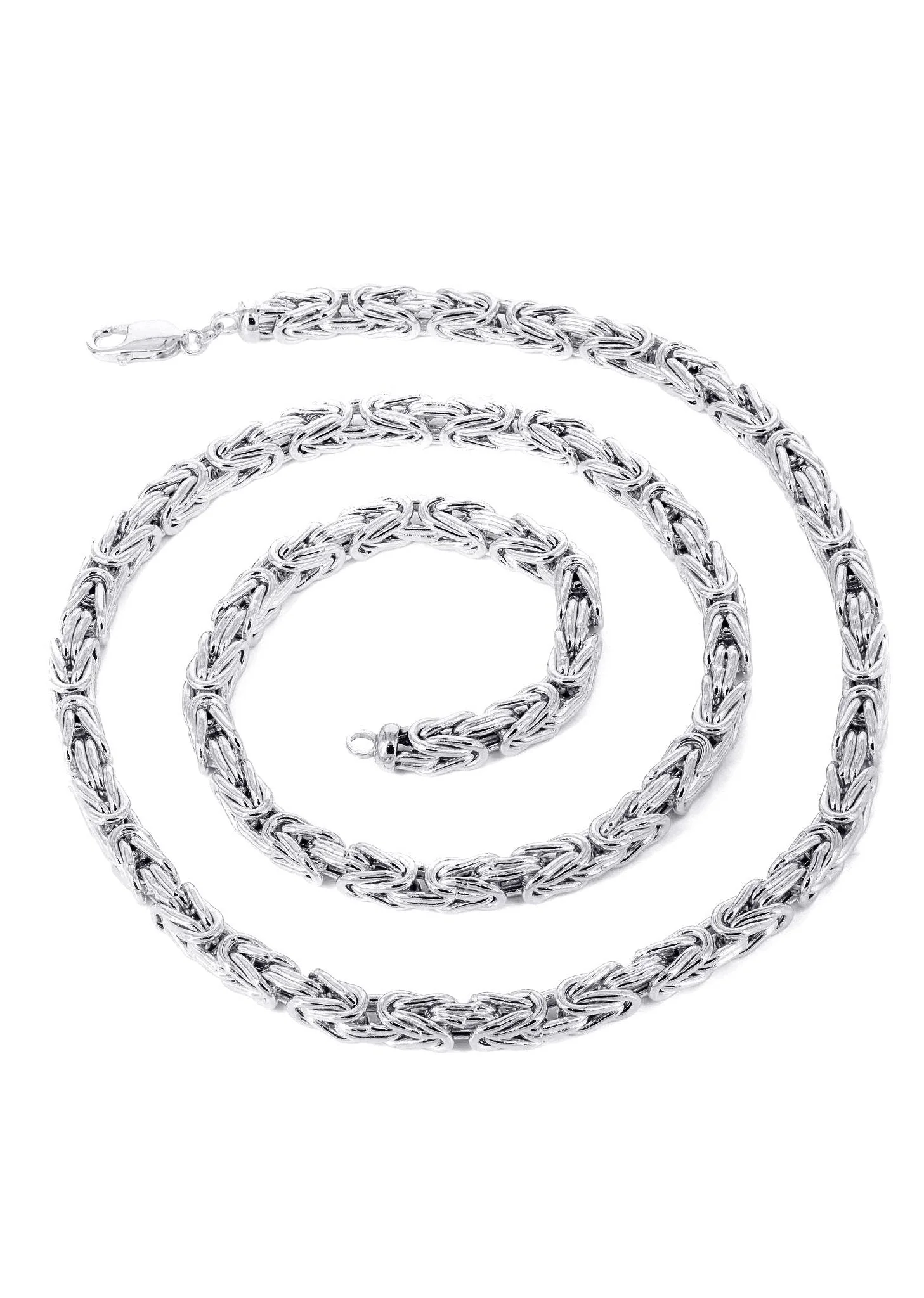 White Gold Chain - Womens Italian Byzantine Chain 10K/14K Gold - Image 4
