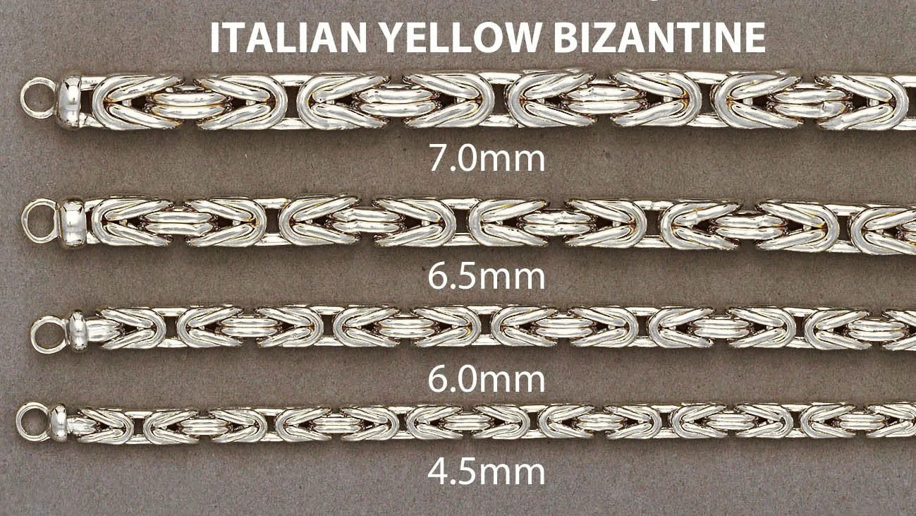 White Gold Chain - Womens Italian Byzantine Chain 10K/14K Gold - Image 5