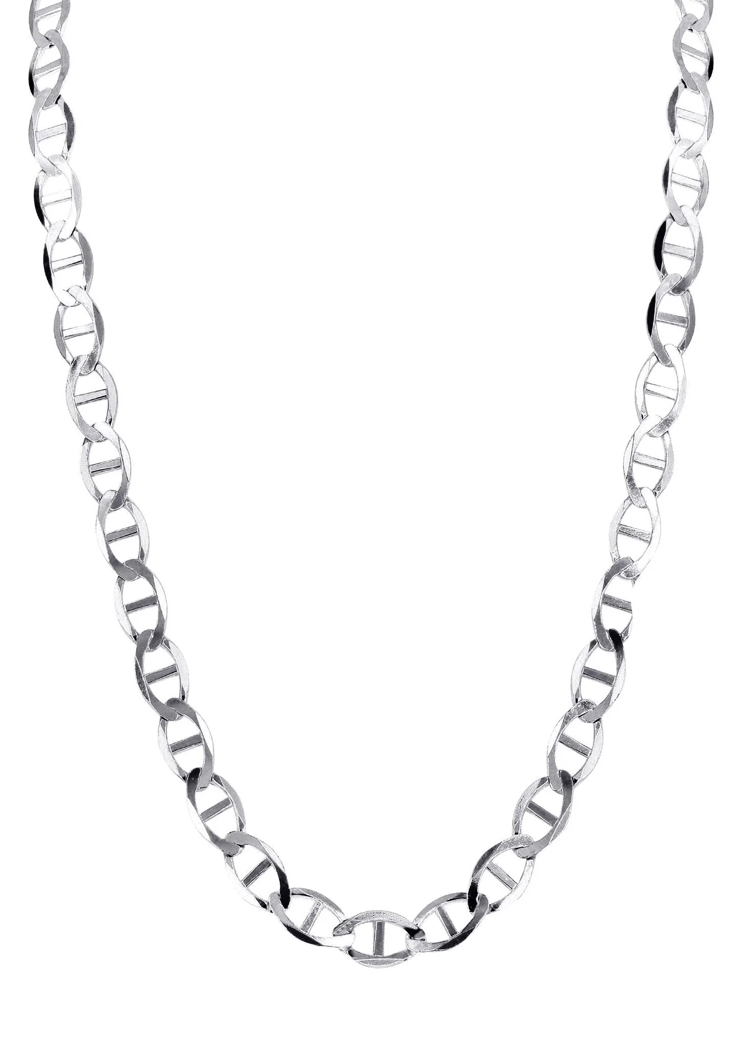 White Gold Chain - Womens Solid Mariner Chain 10K/14K Gold - Image 3