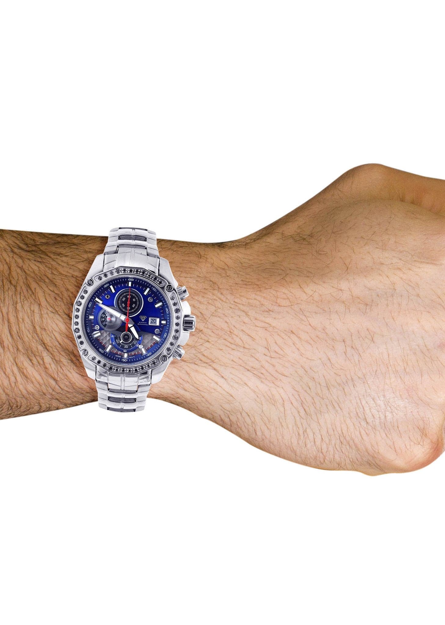 Mens White Gold Tone Diamond Watch | Appx. 1.53 Carats - Image 4