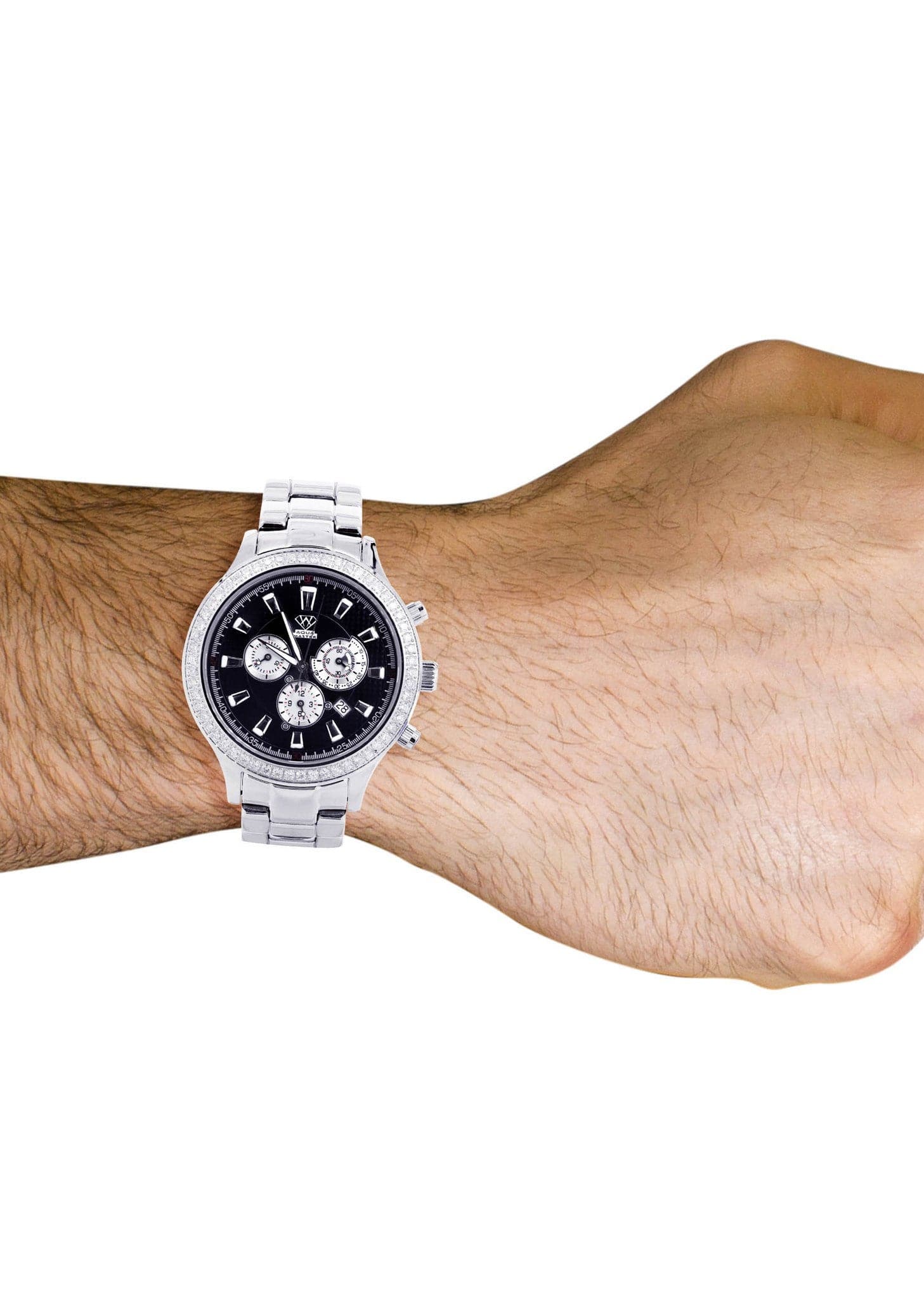 Mens White Gold Tone Diamond Watch | Appx. 2.45 Carats - Image 4