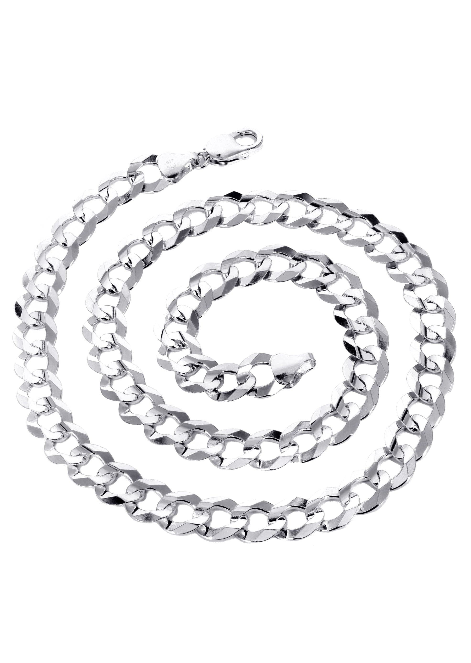 Solid Cuban Curb Link Chain 10K White Gold - Image 2