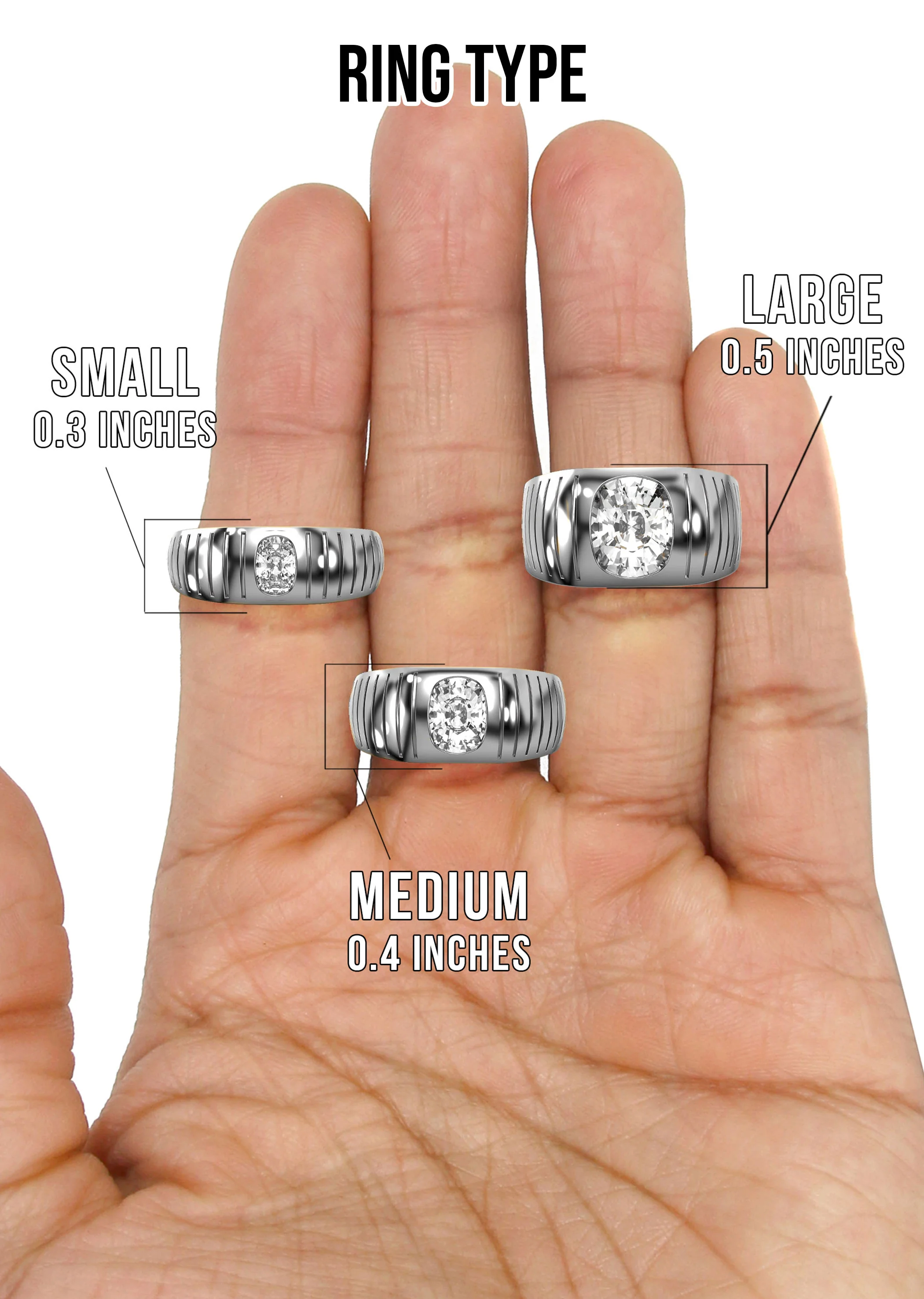 Men's Jewelry - Men's VVS Lab Diamond Oval Solitaire Engagement Ring | White Gold - Image 5