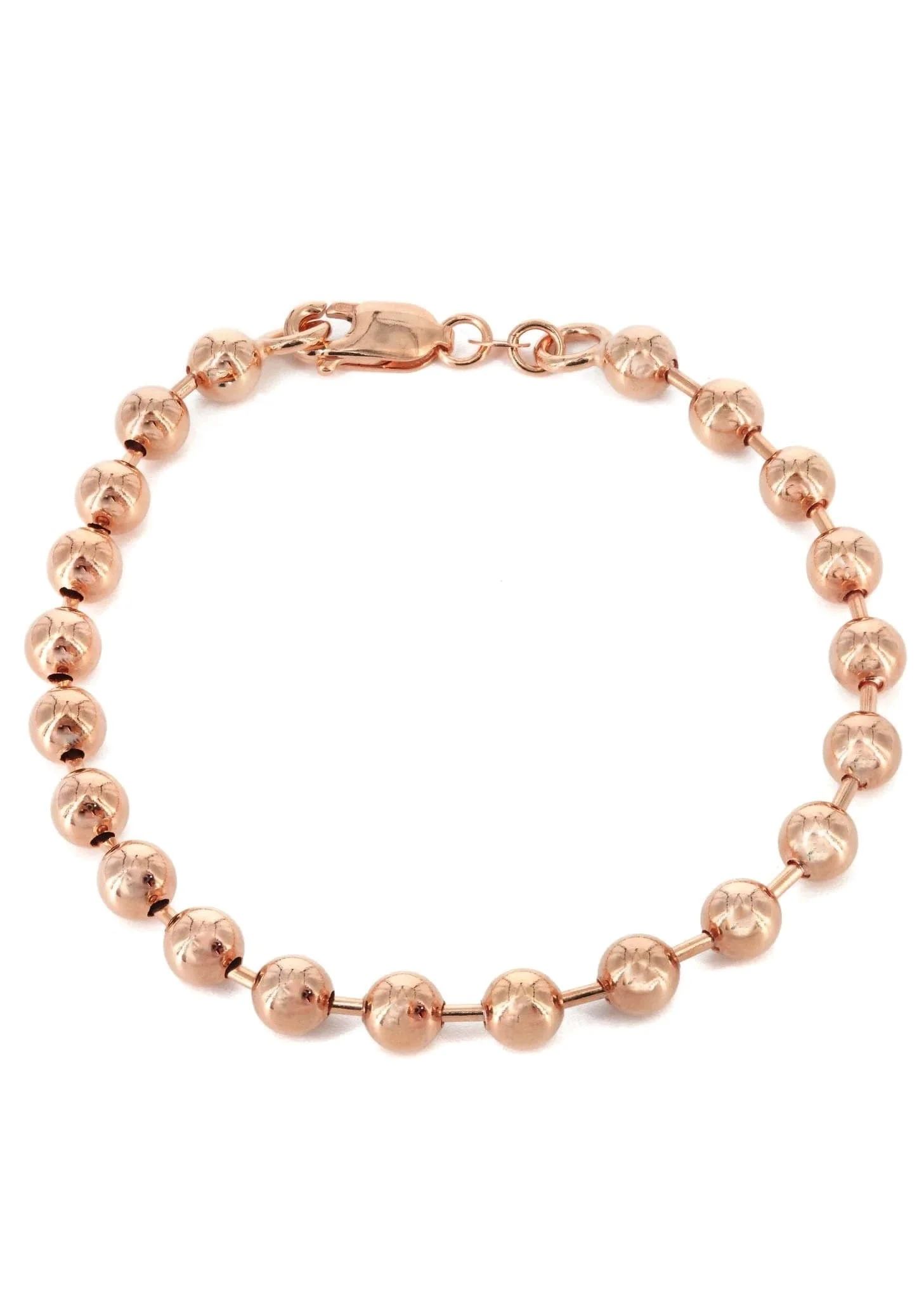 14K Rose Gold Bracelet Dog Tag Women