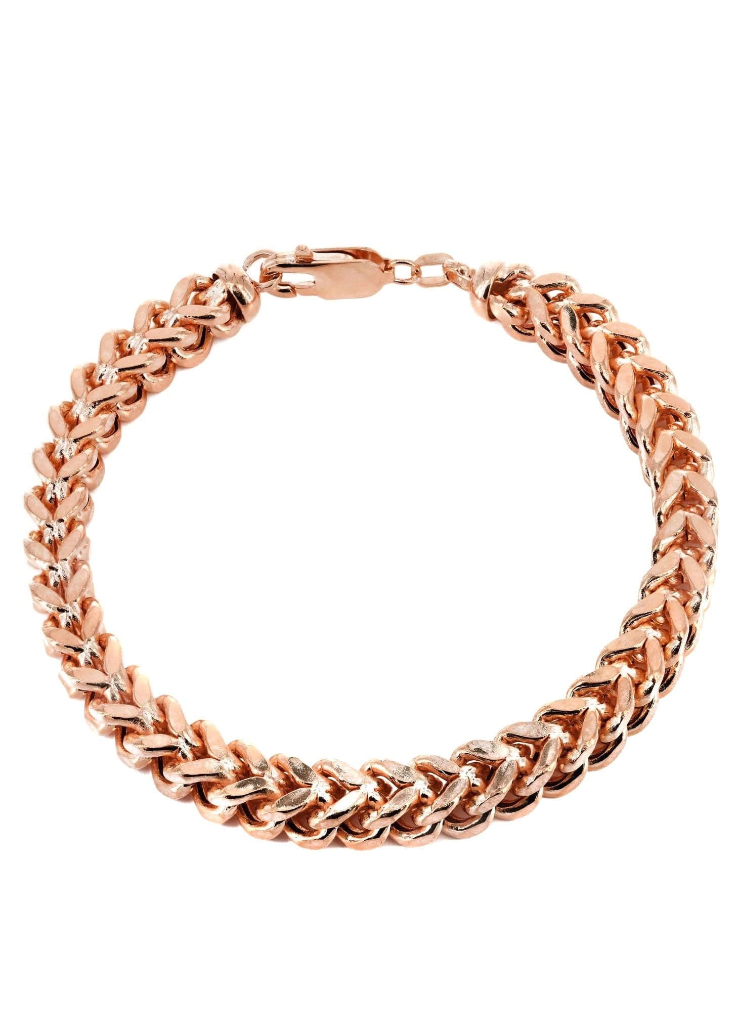 14K Rose Gold Bracelet Semi Solid Franco For Women