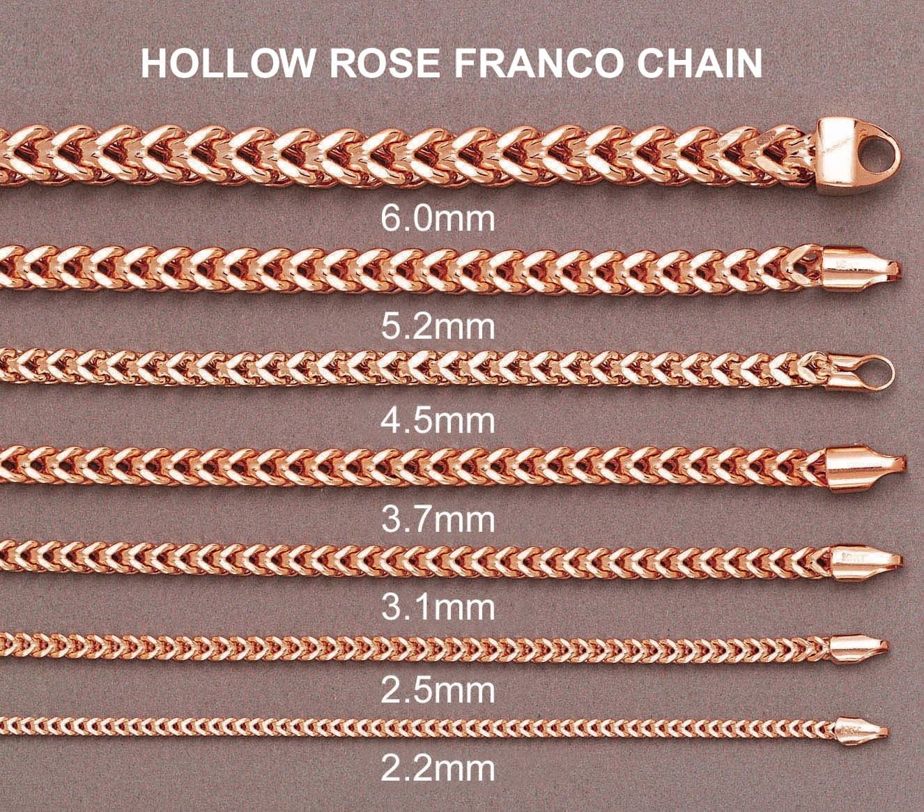14K Rose Gold Bracelet Semi Solid Franco For Women - Image 4