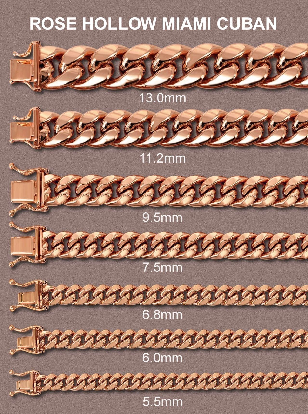 14K Rose Gold Bracelet Semi Solid Miami Cuban Link Women - Image 4