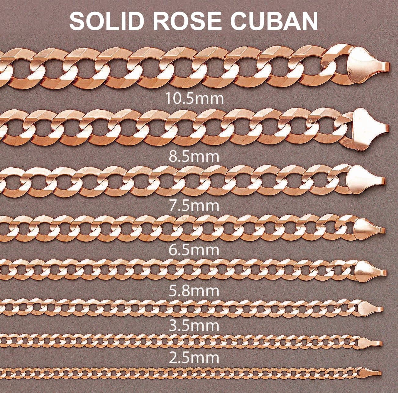 14K Rose Gold Bracelet Solid Cuban Curb Link For Women - Image 4