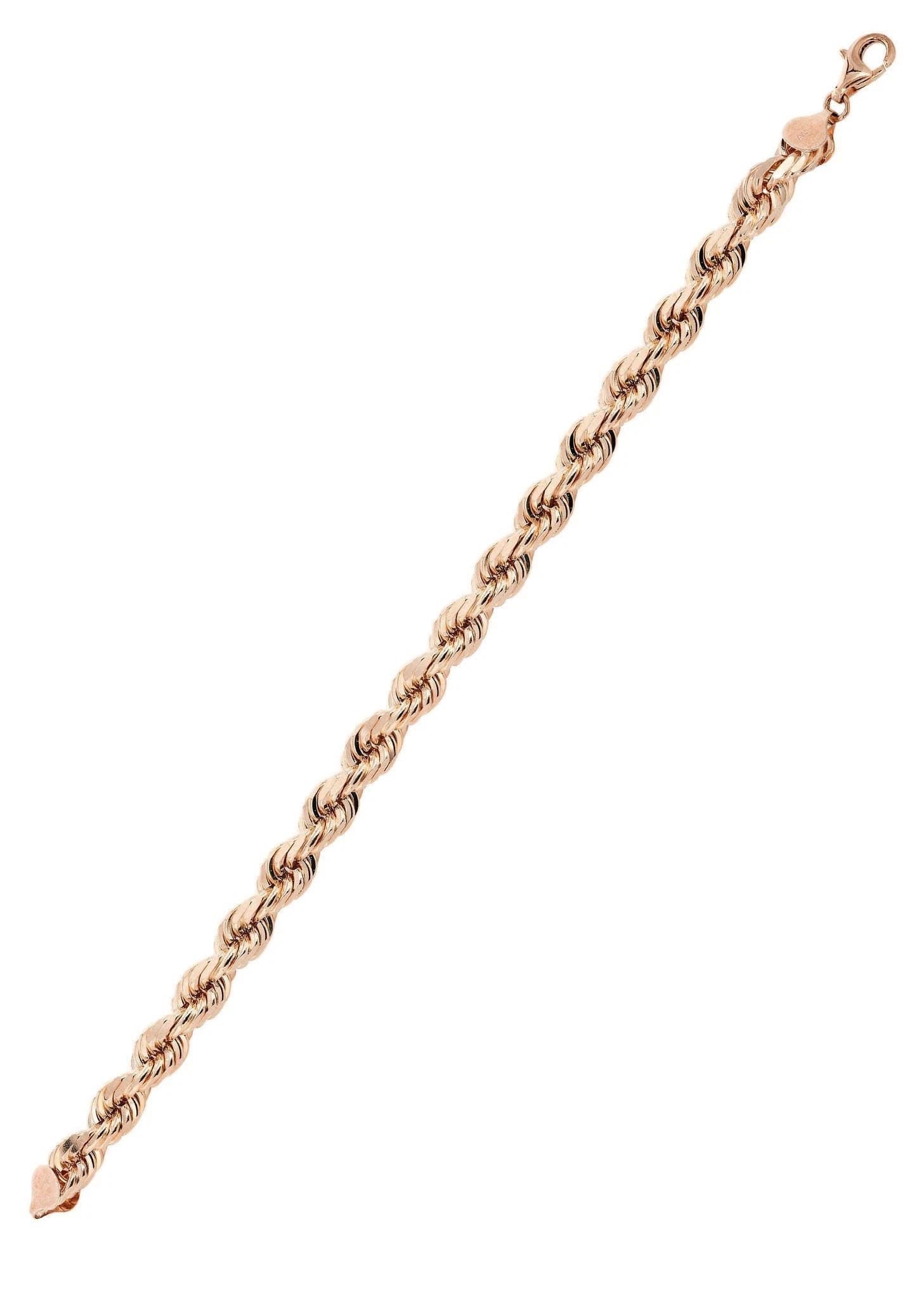 14K Rose Gold Bracelet Solid Rope For Women - Image 3