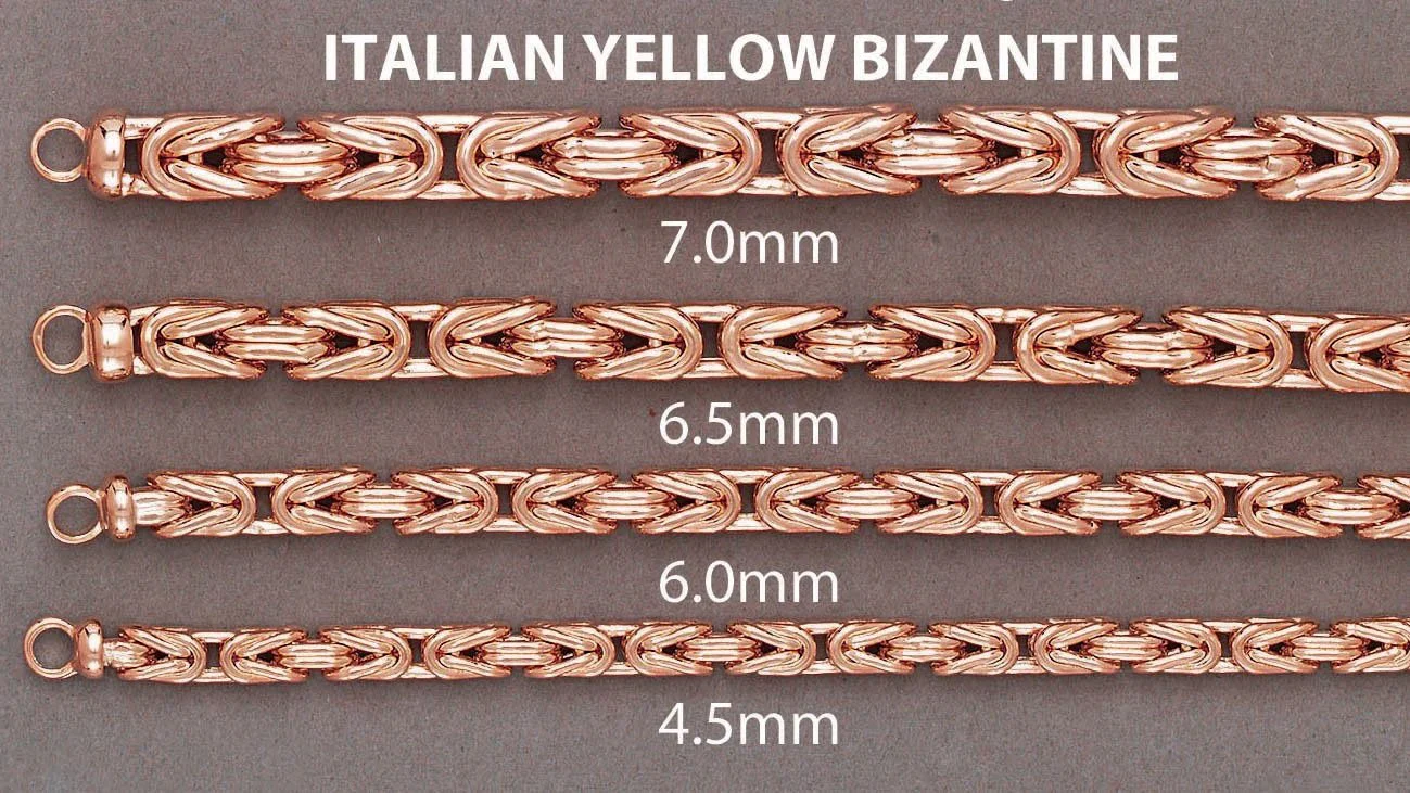 Womens 14K Rose Gold Chain - Semi Solid  Byzantine Chain - Image 5
