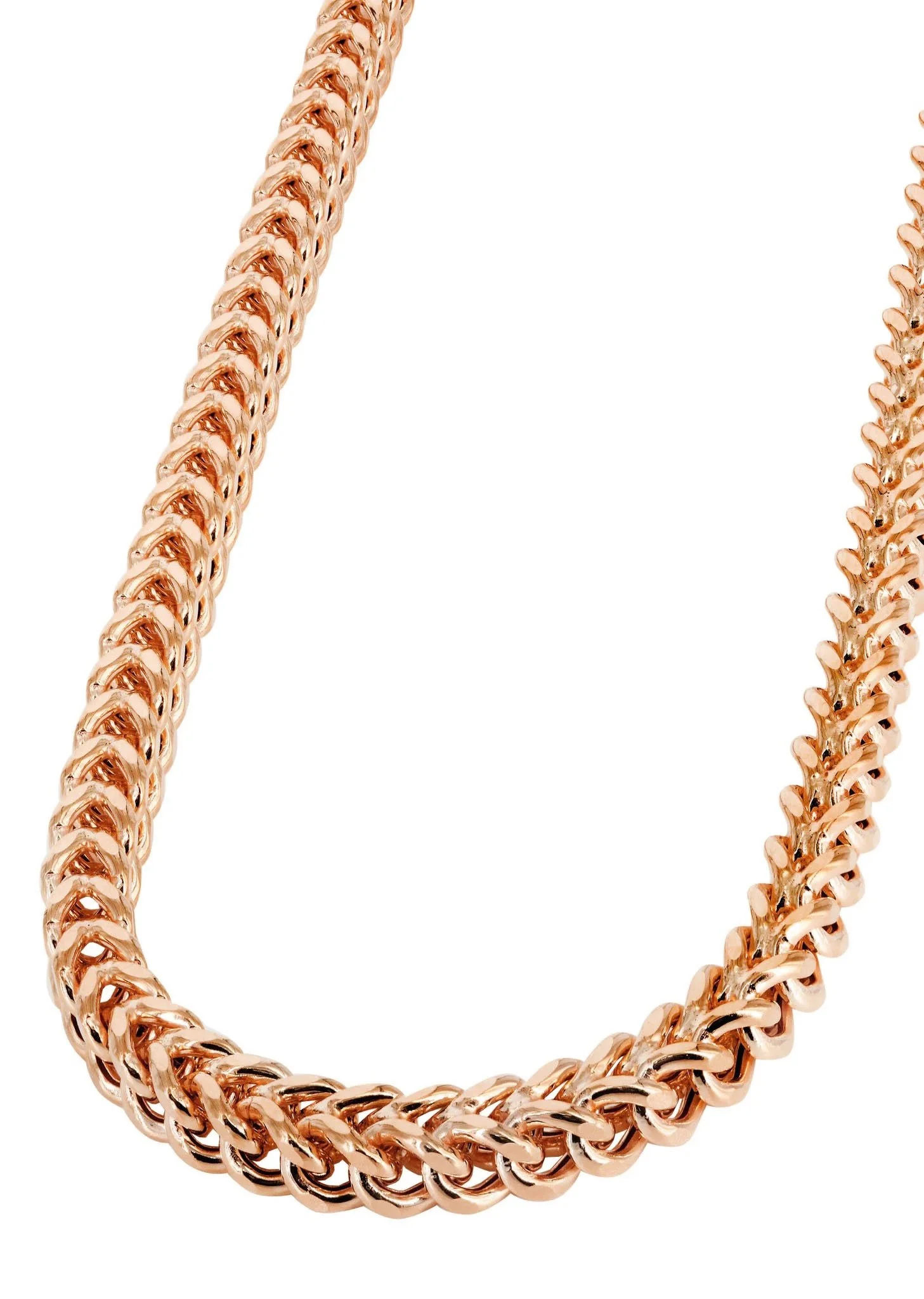 Womens 14K Rose Gold Chain - Semi Solid Rose Franco Chain