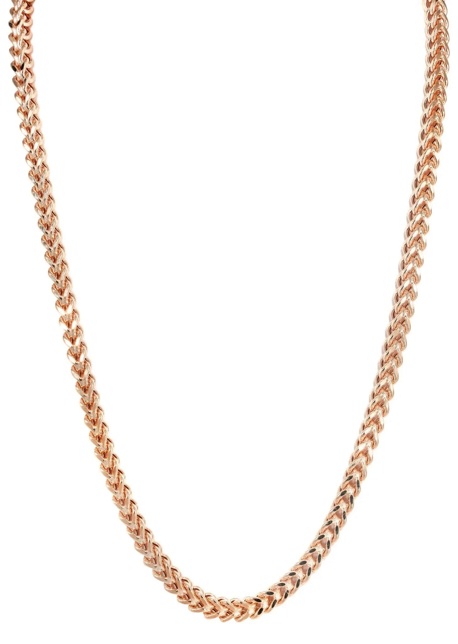 Womens 14K Rose Gold Chain - Semi Solid Rose Franco Chain - Image 3