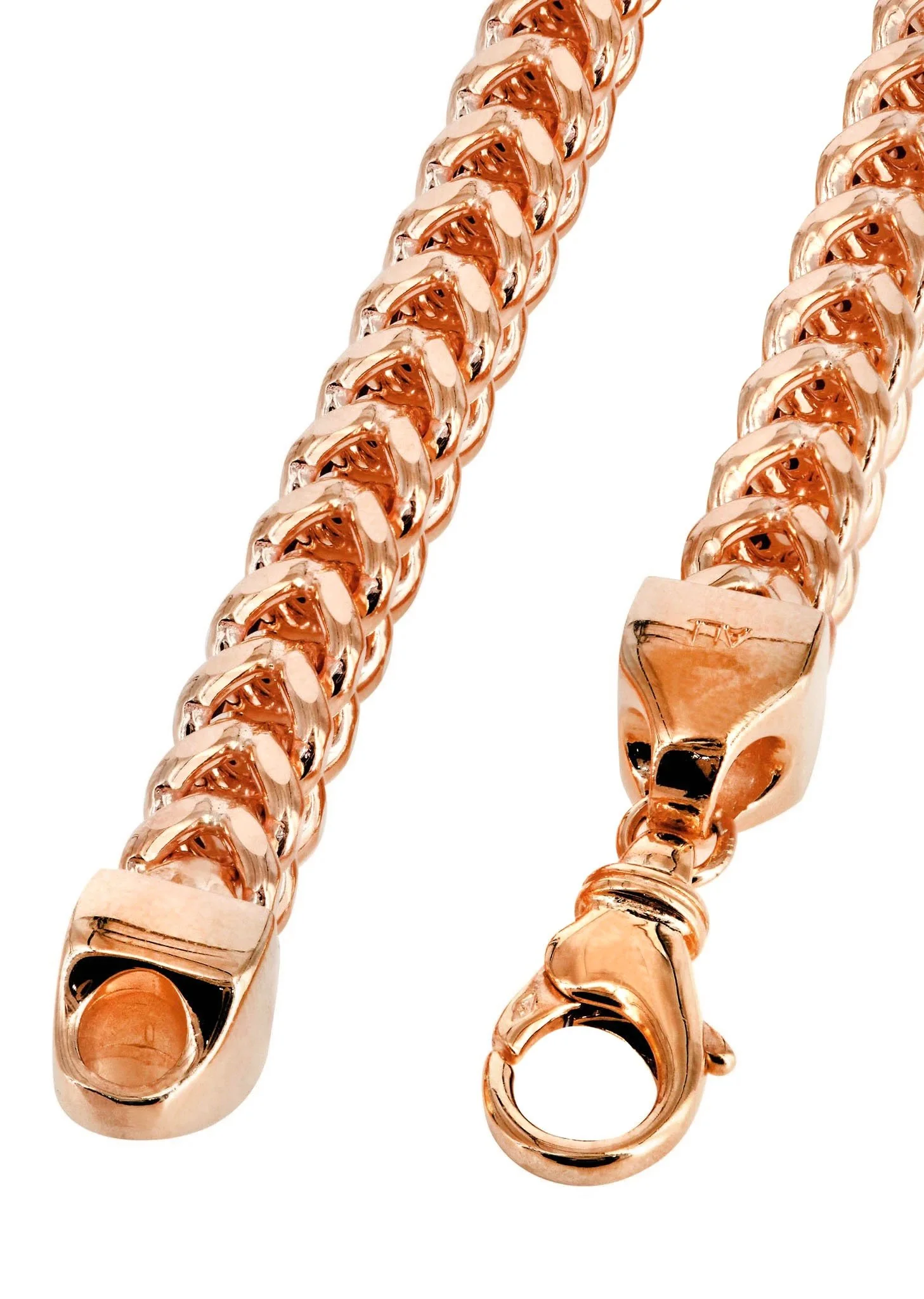 Womens 14K Rose Gold Chain - Semi Solid Rose Franco Chain - Image 4