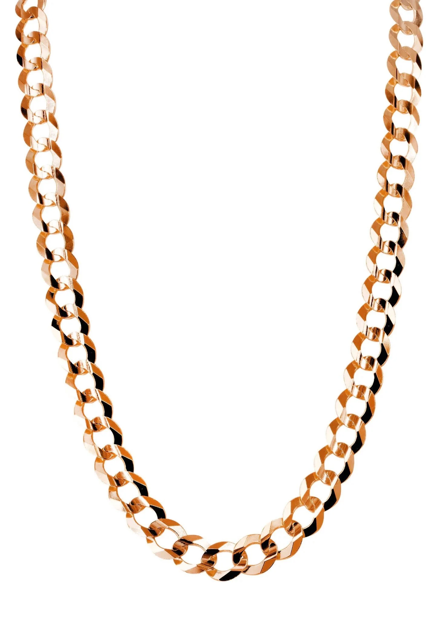 Womens 14K Rose Gold Chain - Solid Cuban Link Chain - Image 3